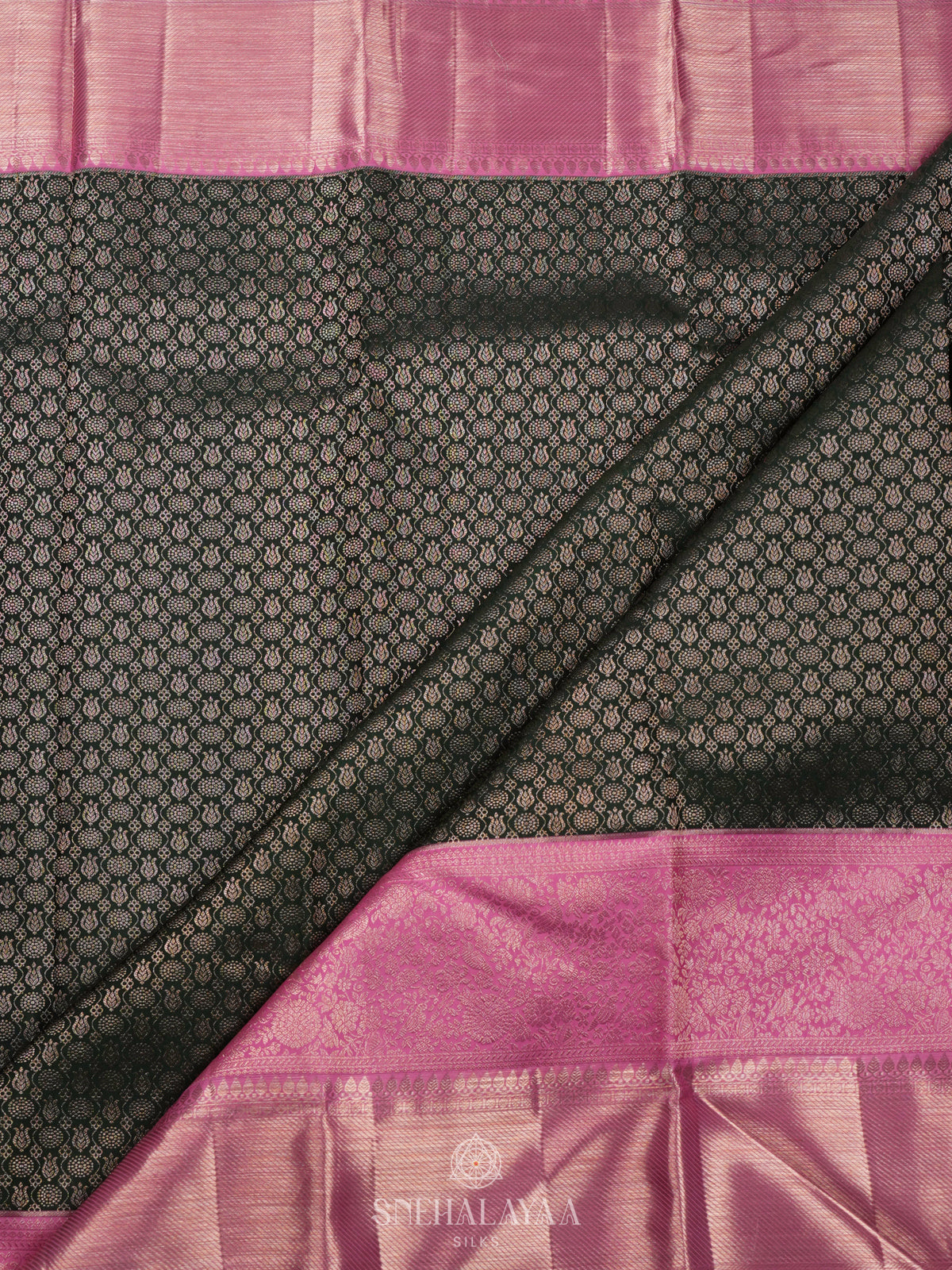 Forest Green Kanjivaram Silk Saree