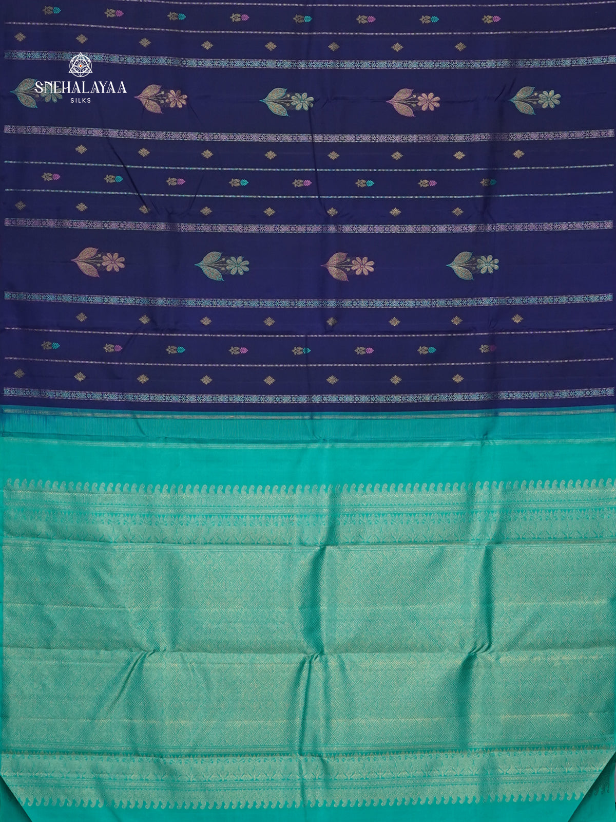 Navy Blue Kanjivaram Silk Saree