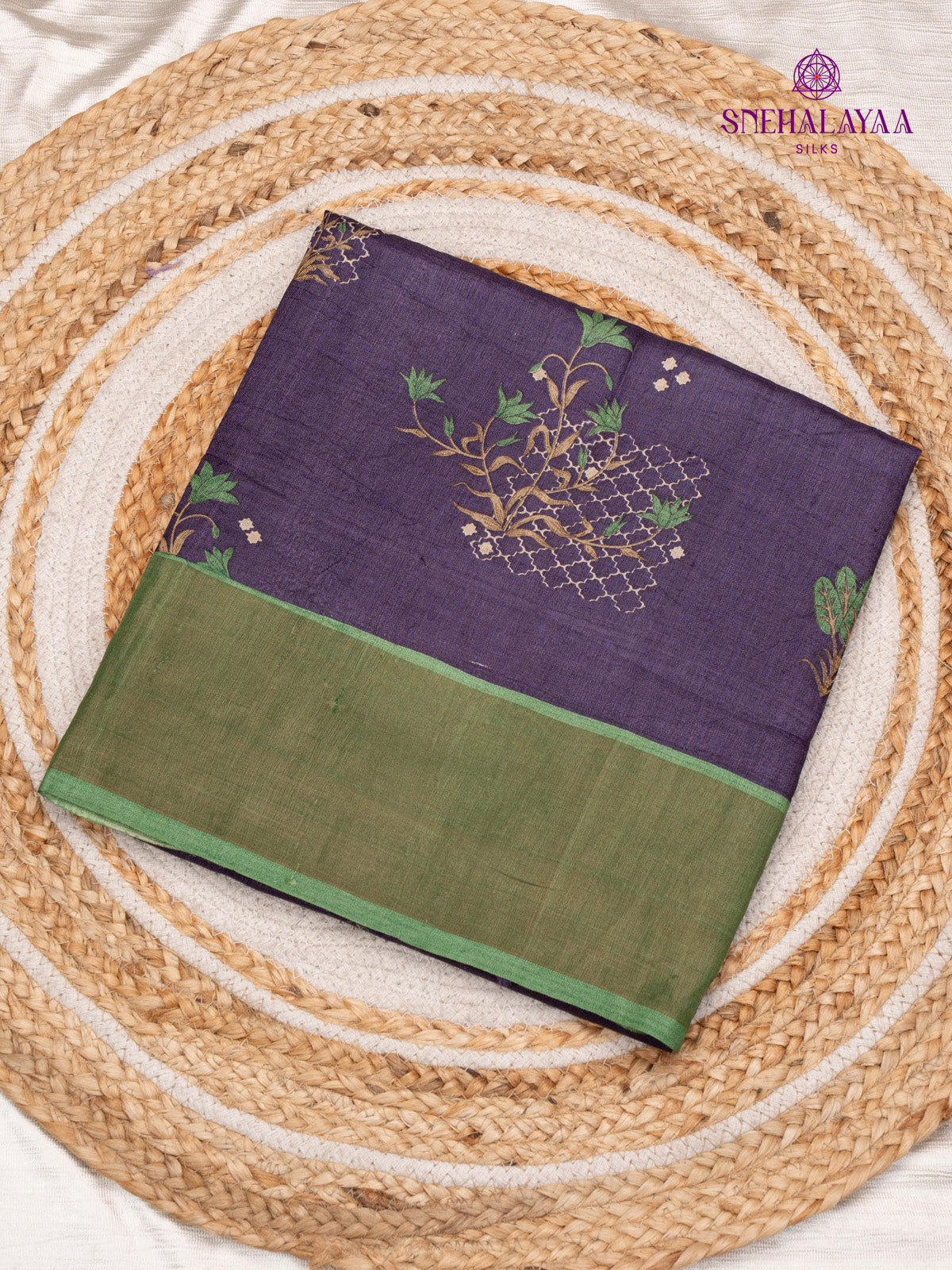 Purple Tussar Saree
