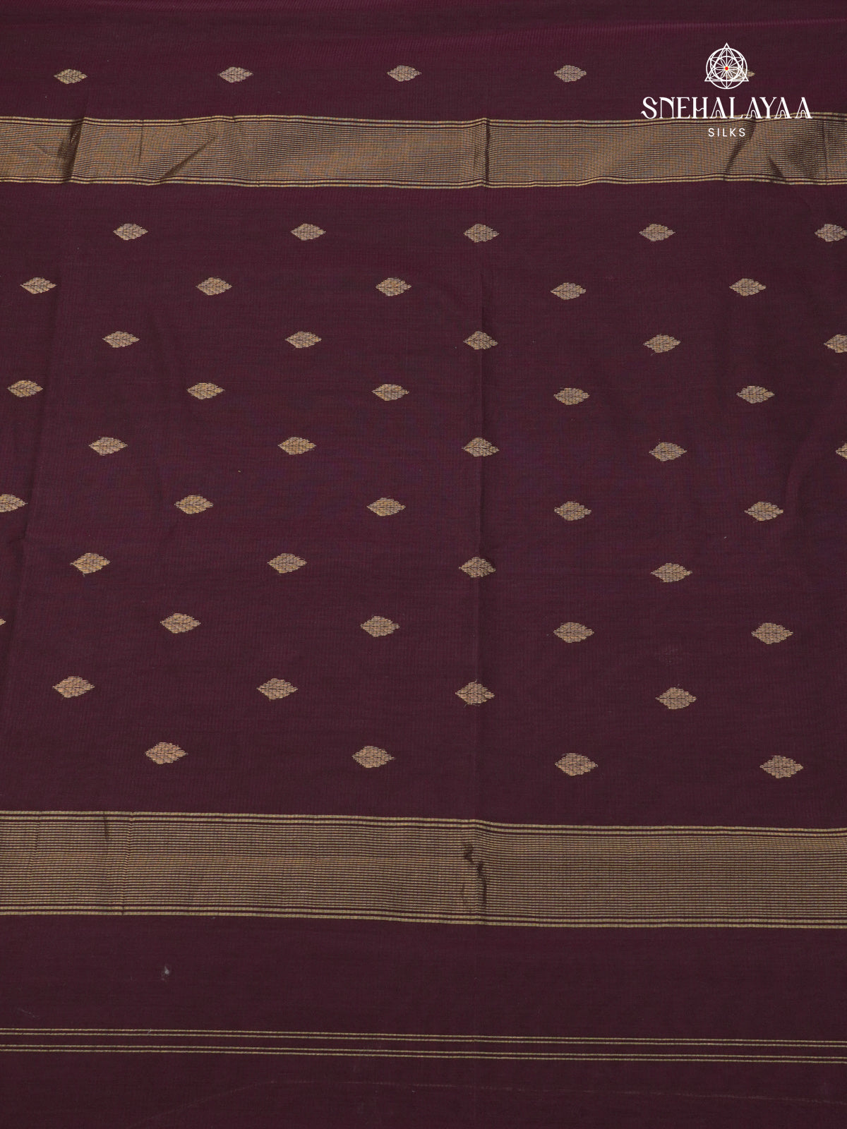 Burgundy Maheshwari Silk Cotton Saree