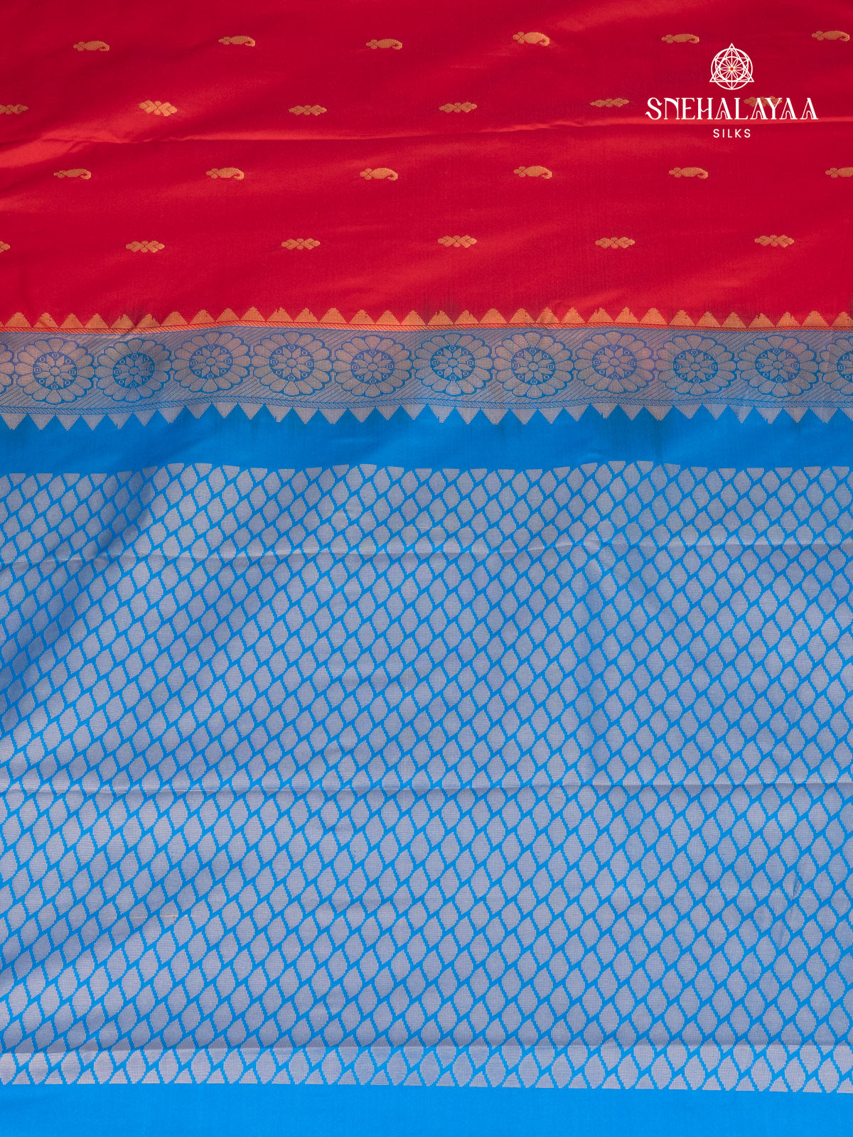 Rust Orange Gadwal Silk Saree