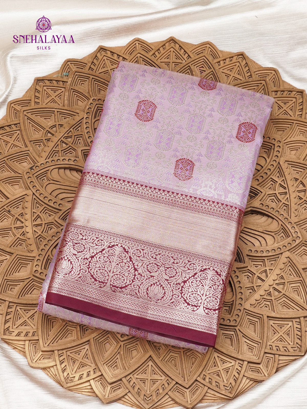 Lavender Art Silk Saree