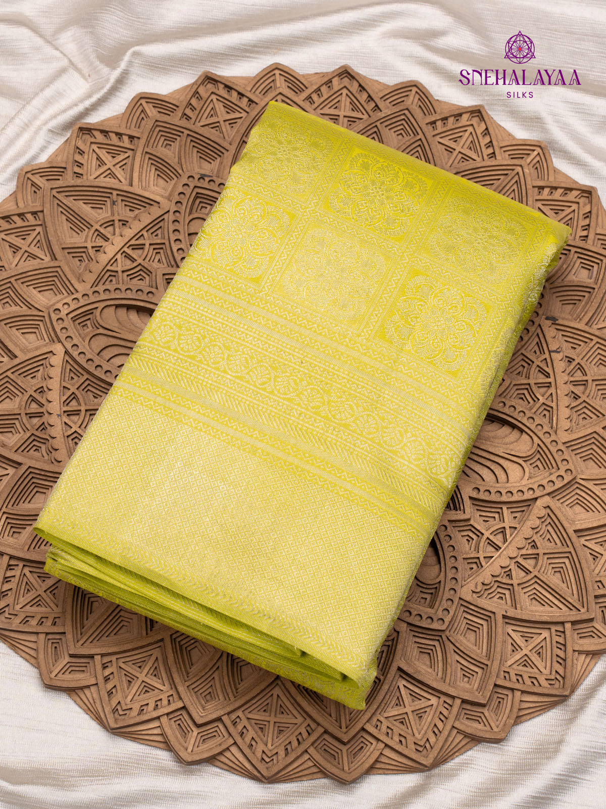 Lime Green Kanjivaram Silk Saree