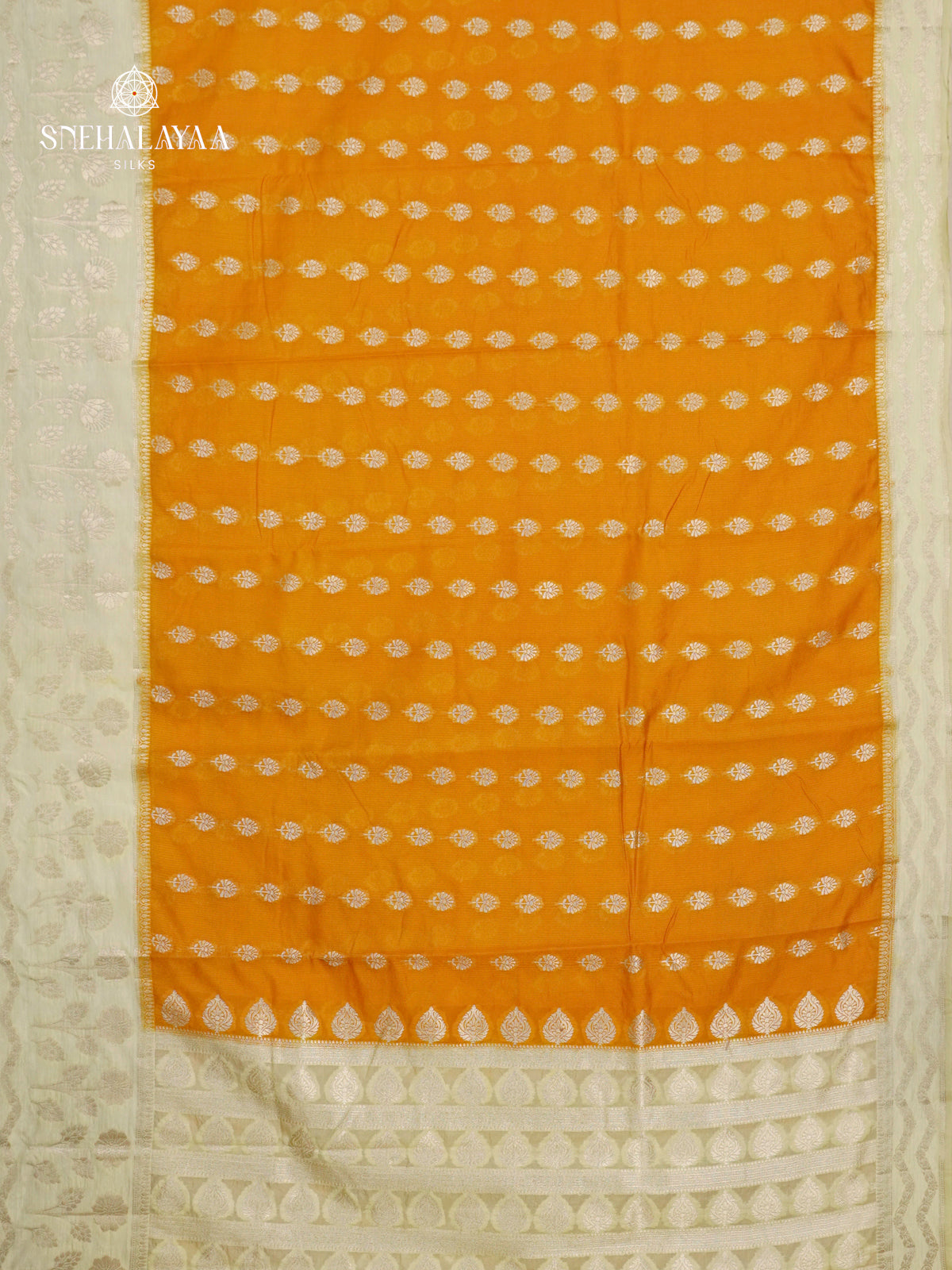 Mango Yellow Banaras Jute Saree