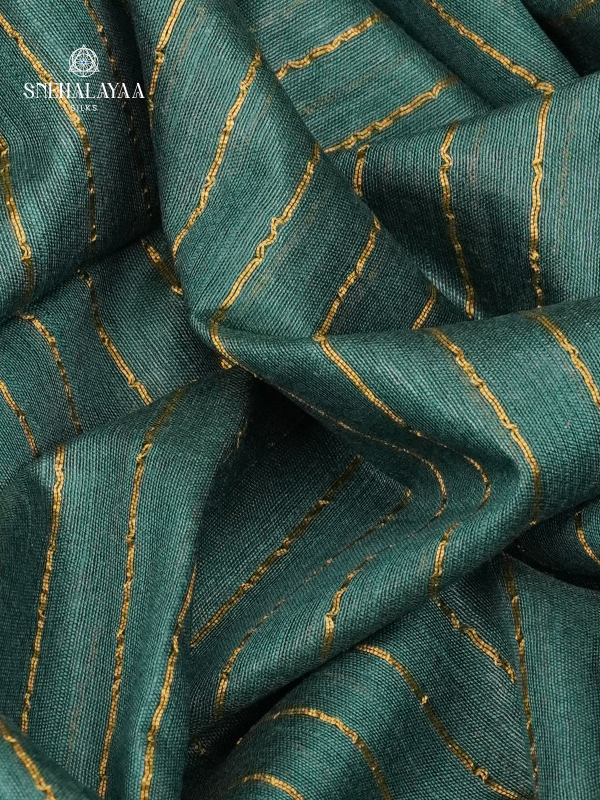 Forest Green Bamboo Silk Saree