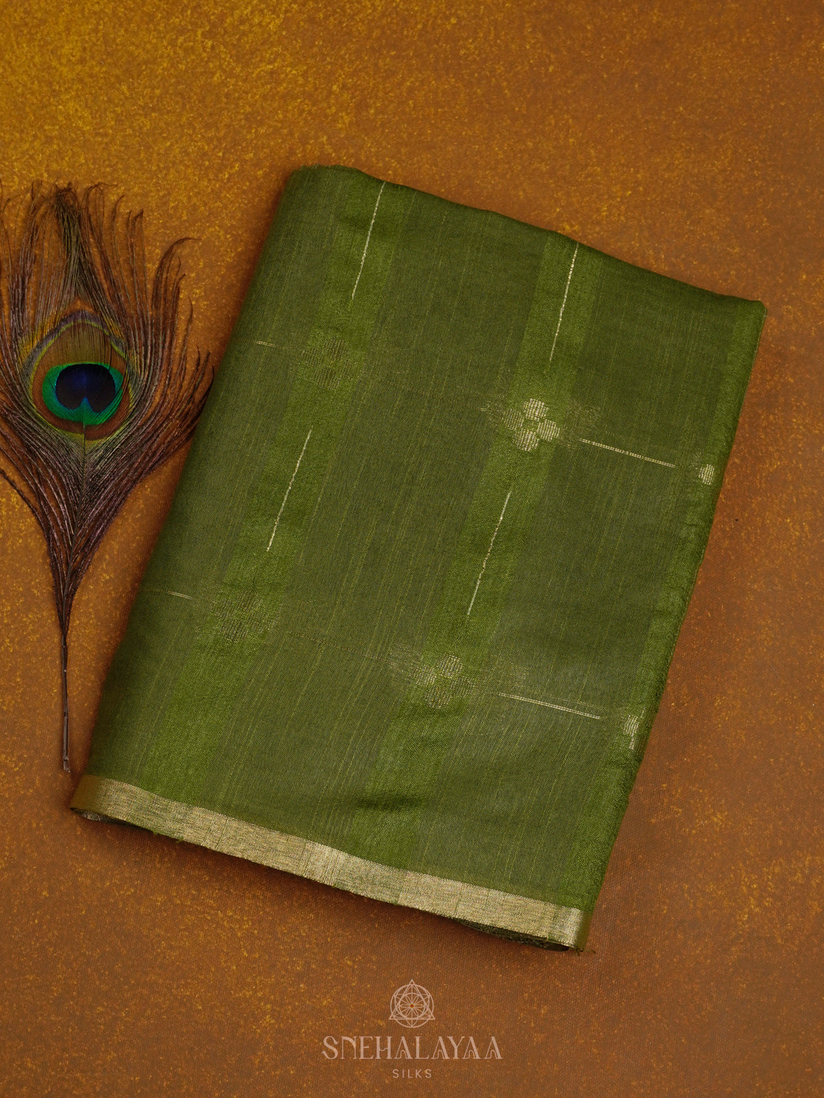Green Bamboo Silk Saree