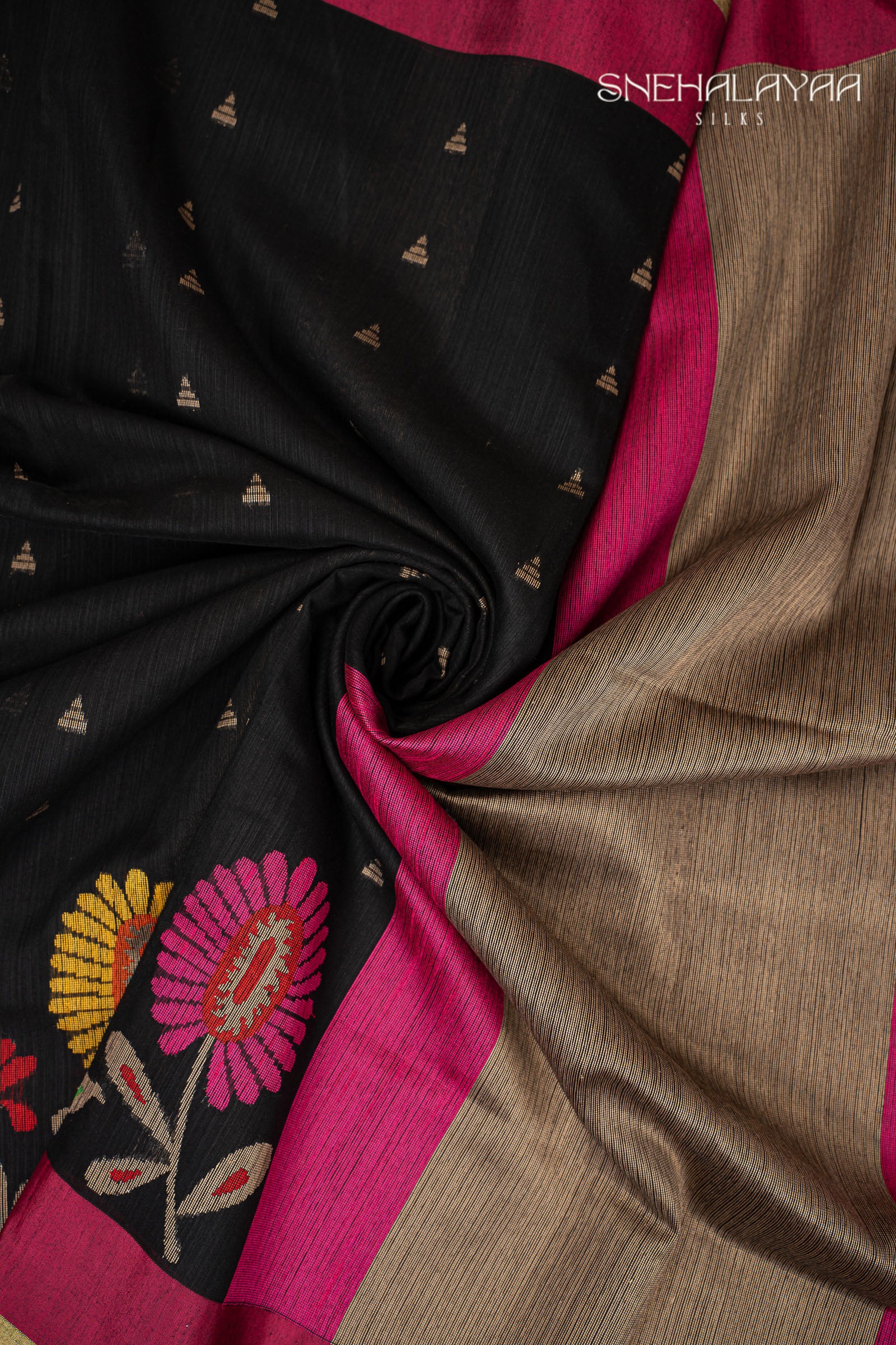Black Banaras Jute Saree
