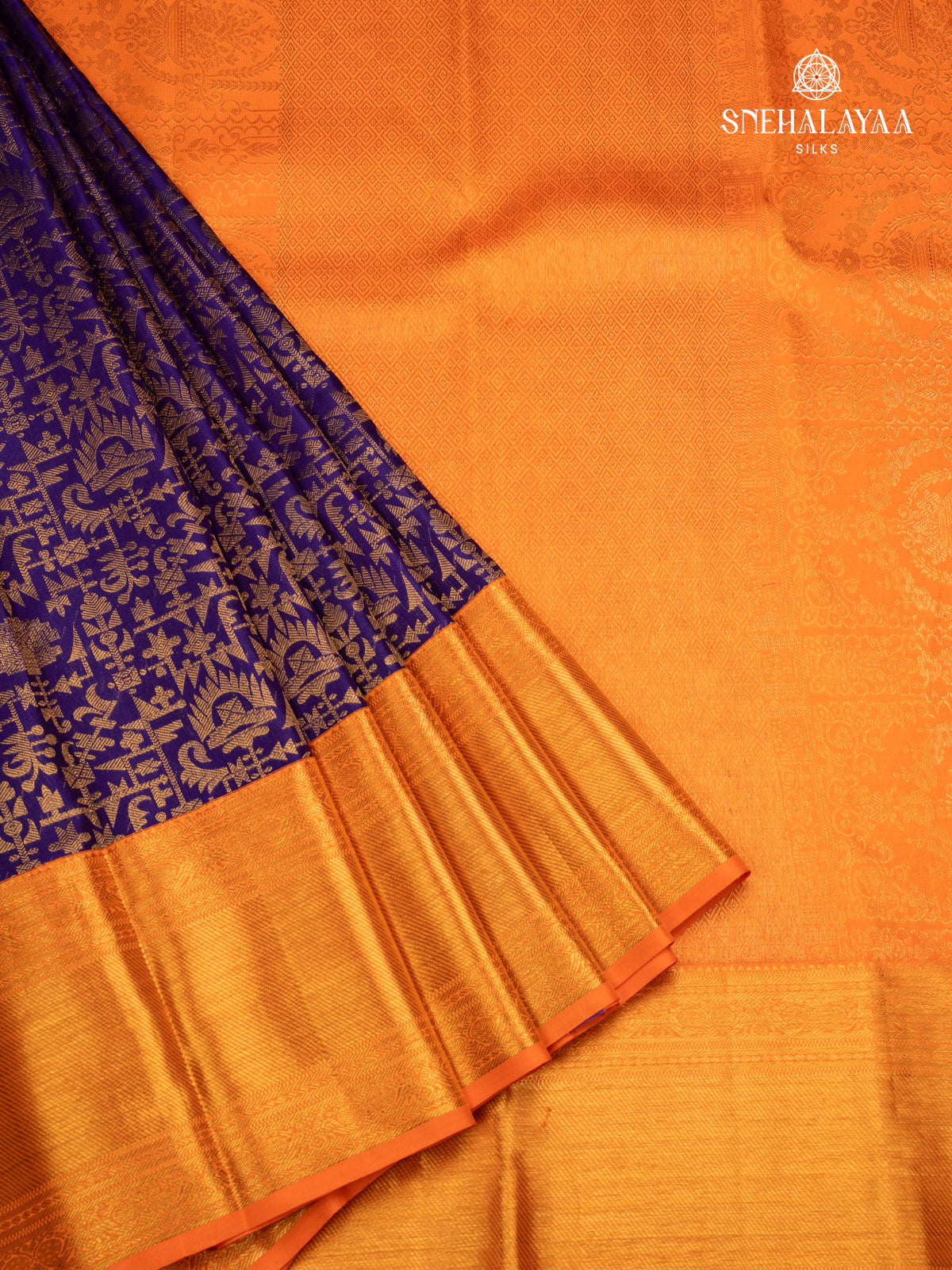 Violet Kancheevaram Silk Saree