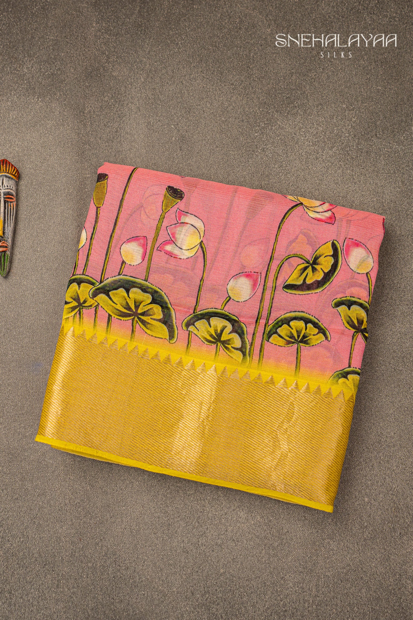 Taffy Pink Mangalgiri Saree