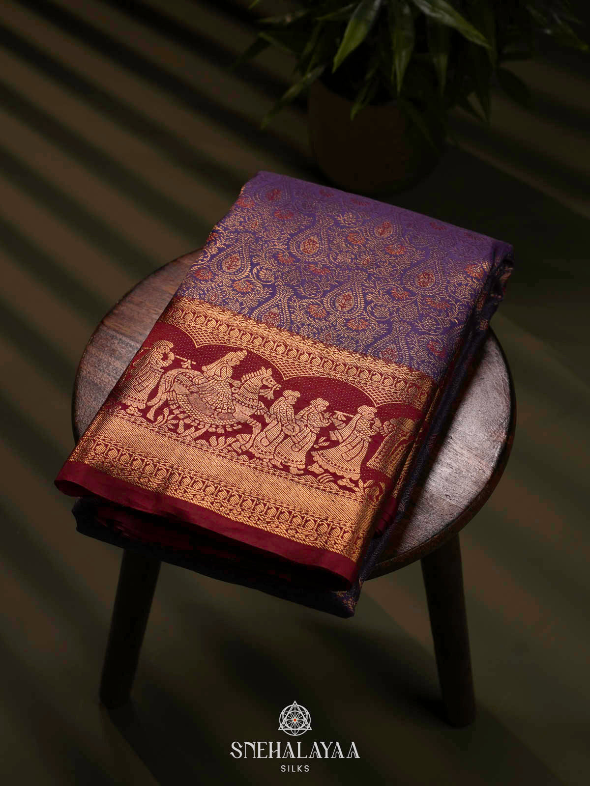 Purple Art Silk Saree