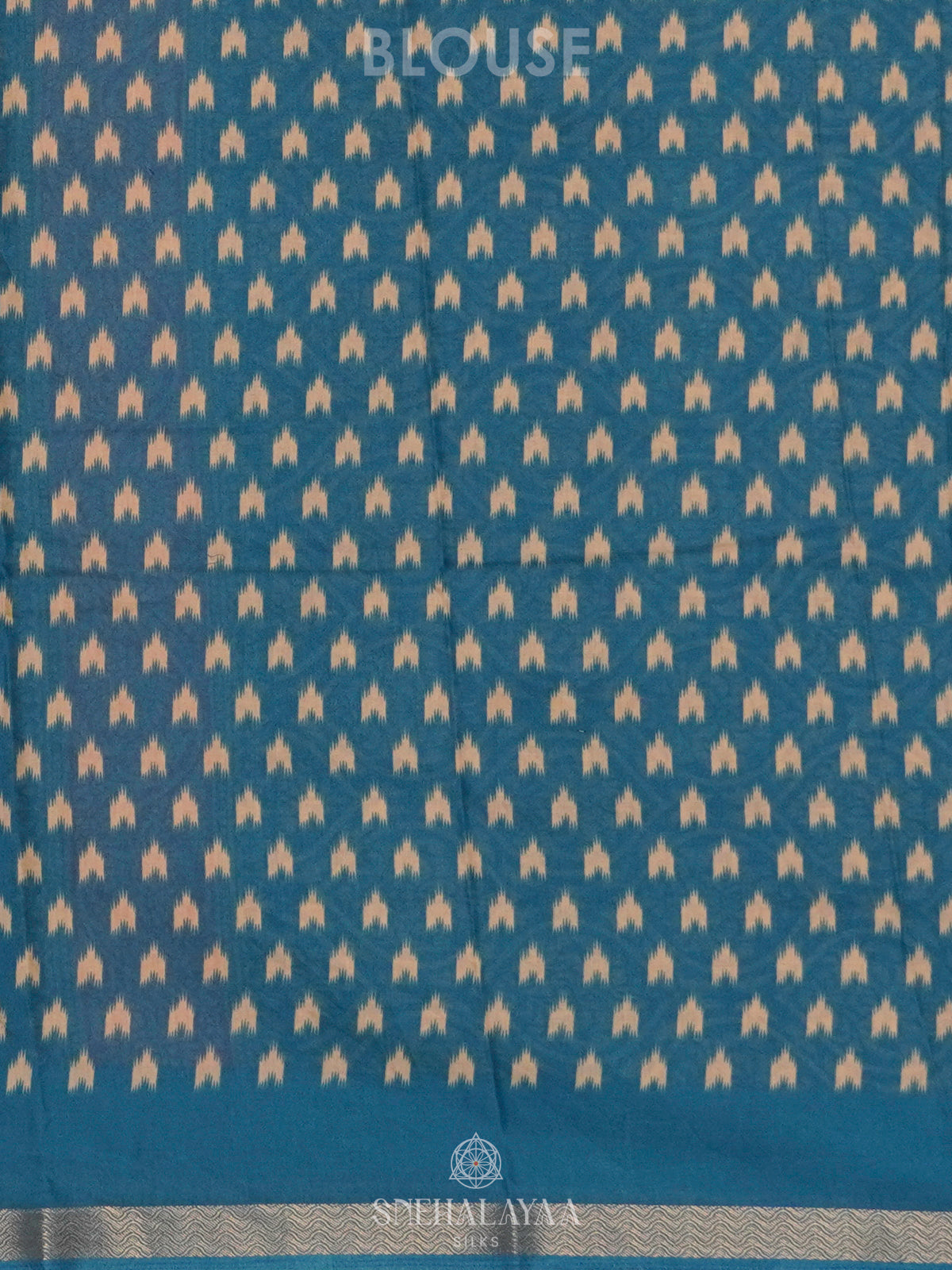 Beige Dola Silk Saree with Blue Border