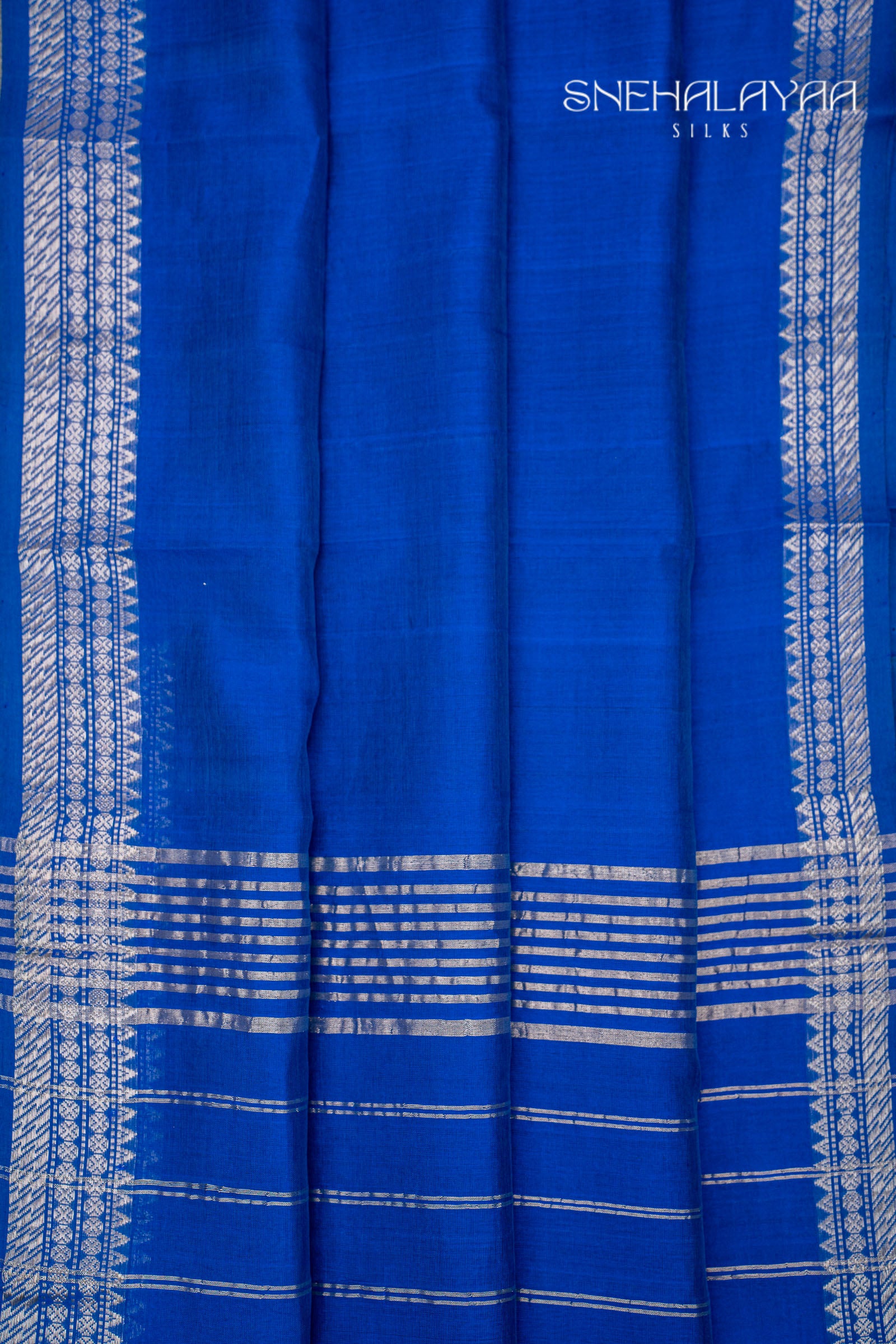 Ink Blue Mangalgiri Silk Saree