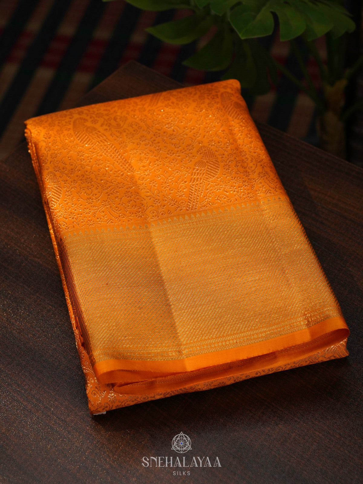 Orange Kanjivaram Silk Saree