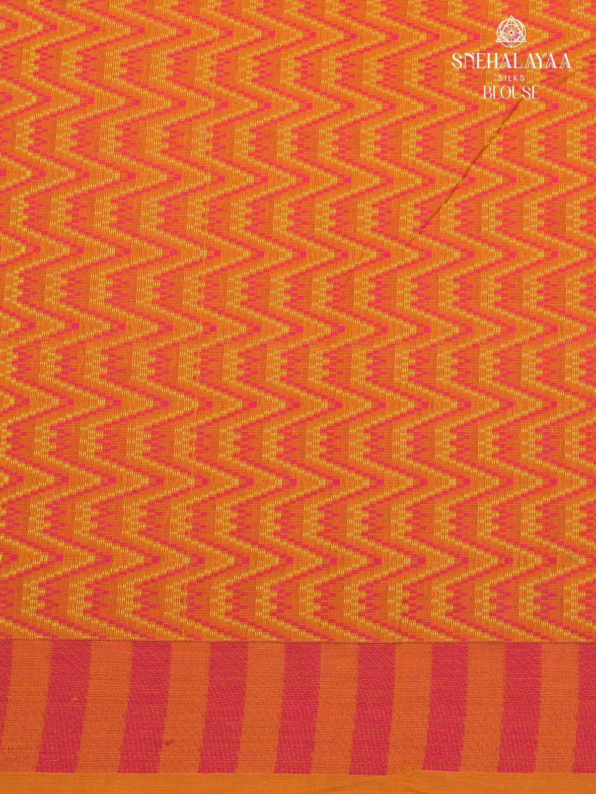 Orange Handloom Cotton Saree