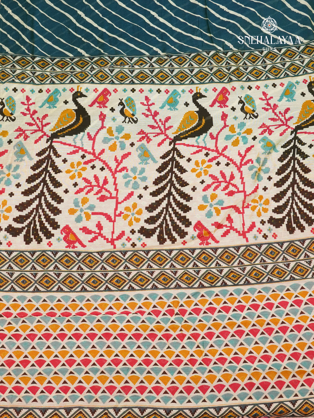 Teal Green Dola Silk Saree