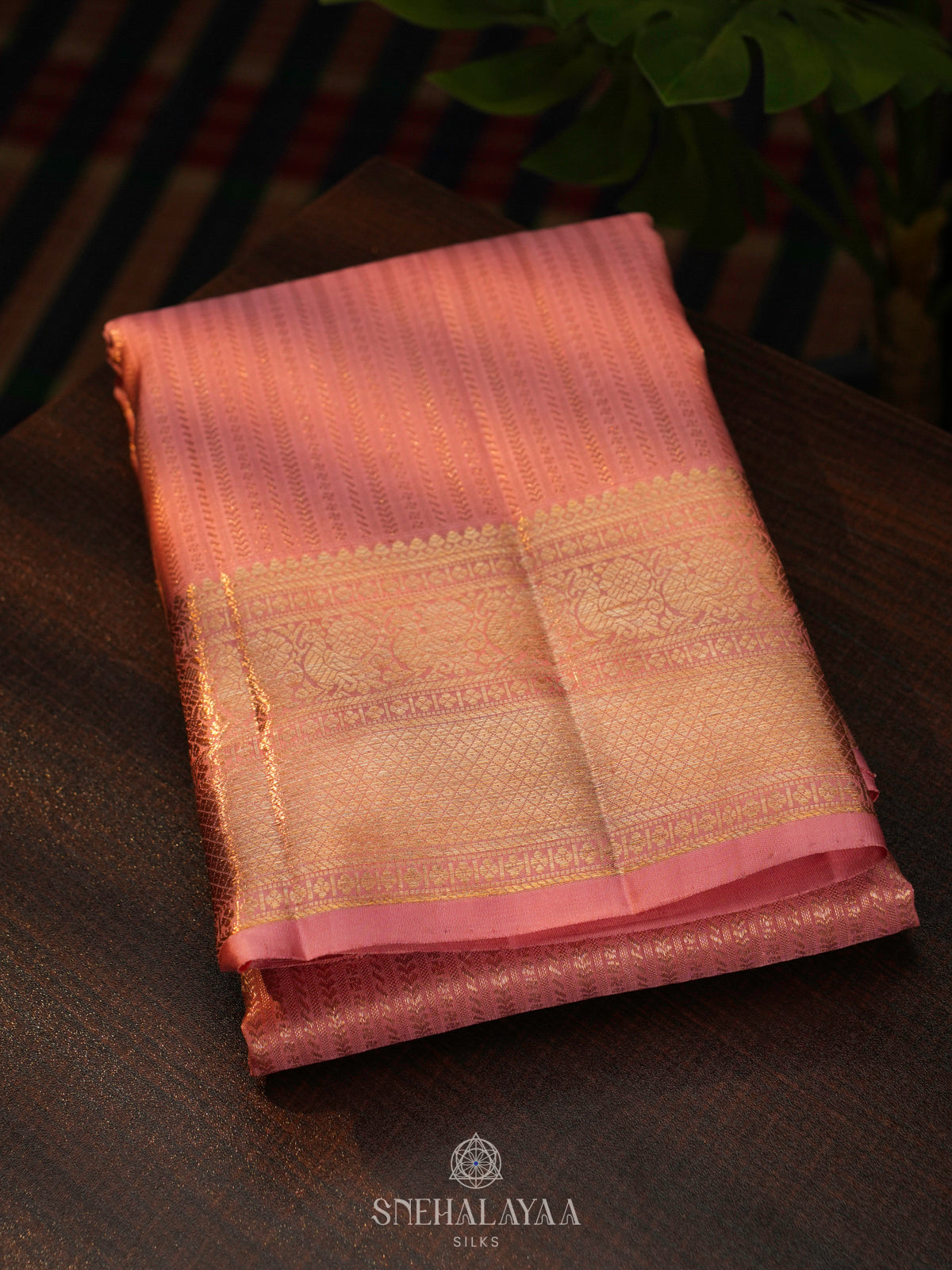 Peach Kanjivaram Silk Saree