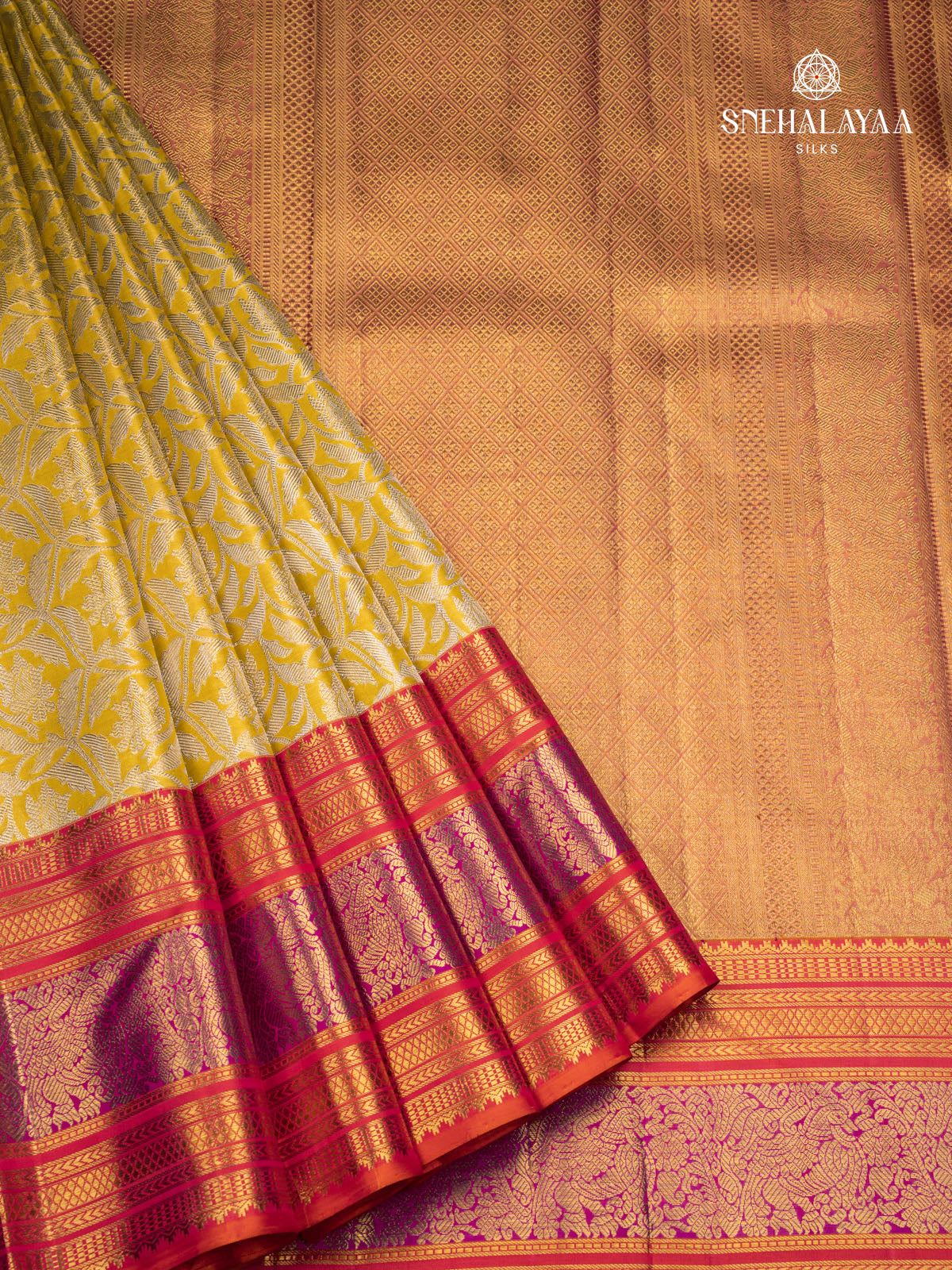 Yellow Kanjivaram Silk Saree