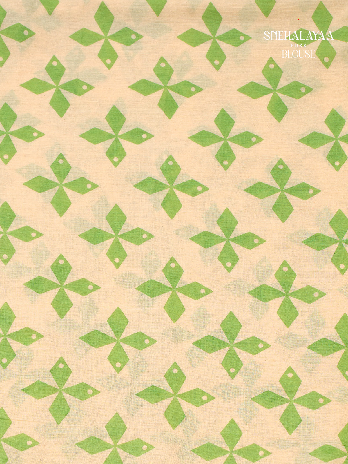 Cream Jaipur Cotton Saree