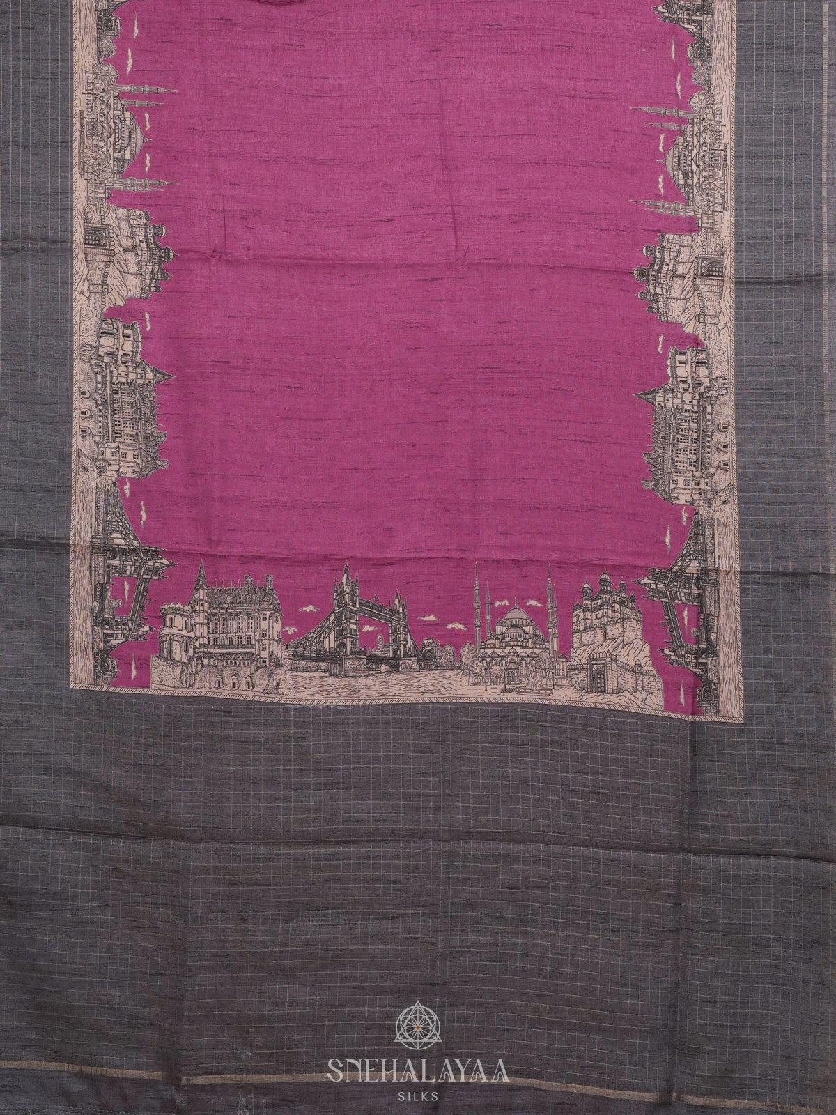 Pink Tussar Saree