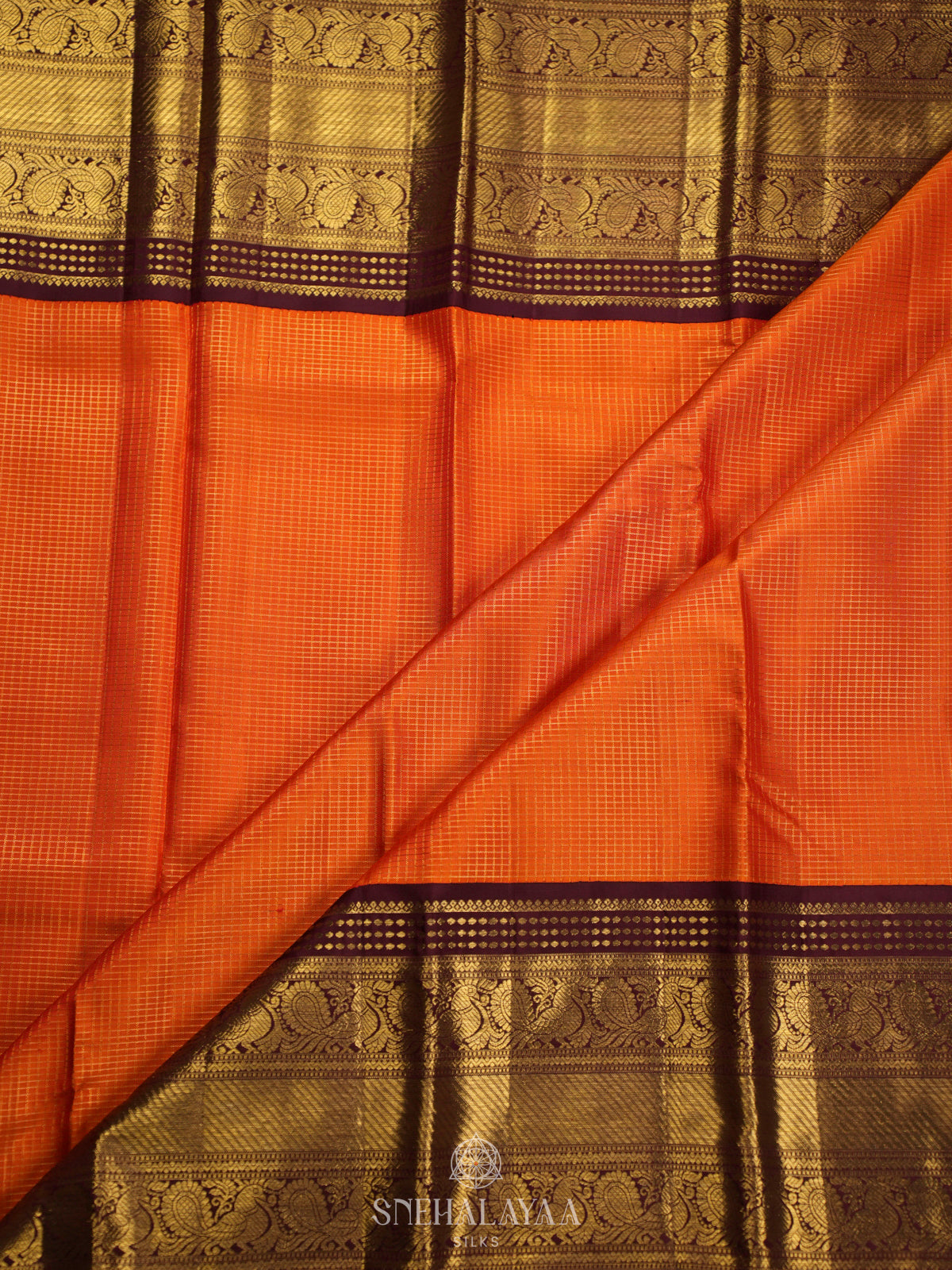 Orange Kanjivaram Silk Saree