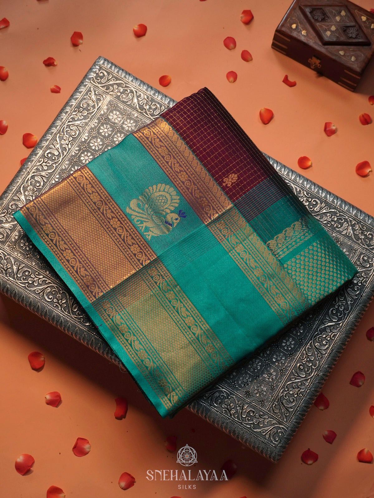 Burgundy Kanchi Silk Cotton Saree