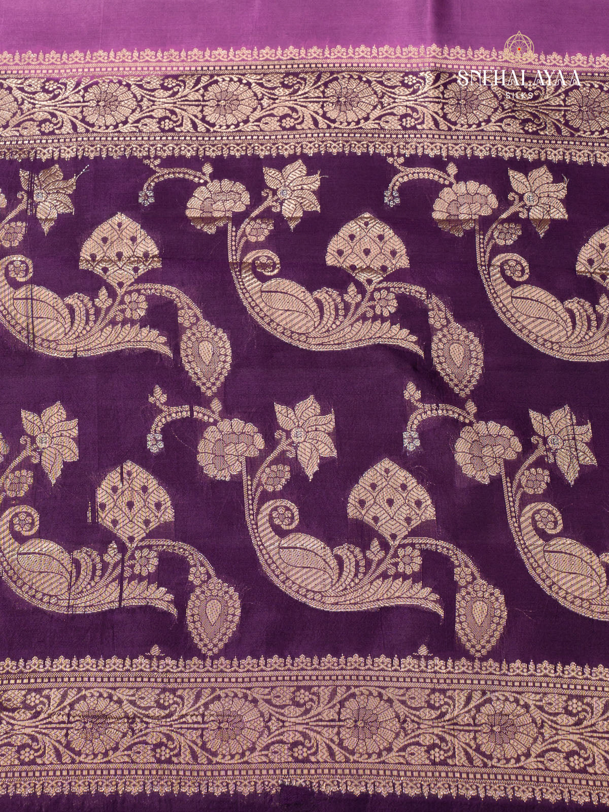 Lilac Purple Banaras Dupion Saree