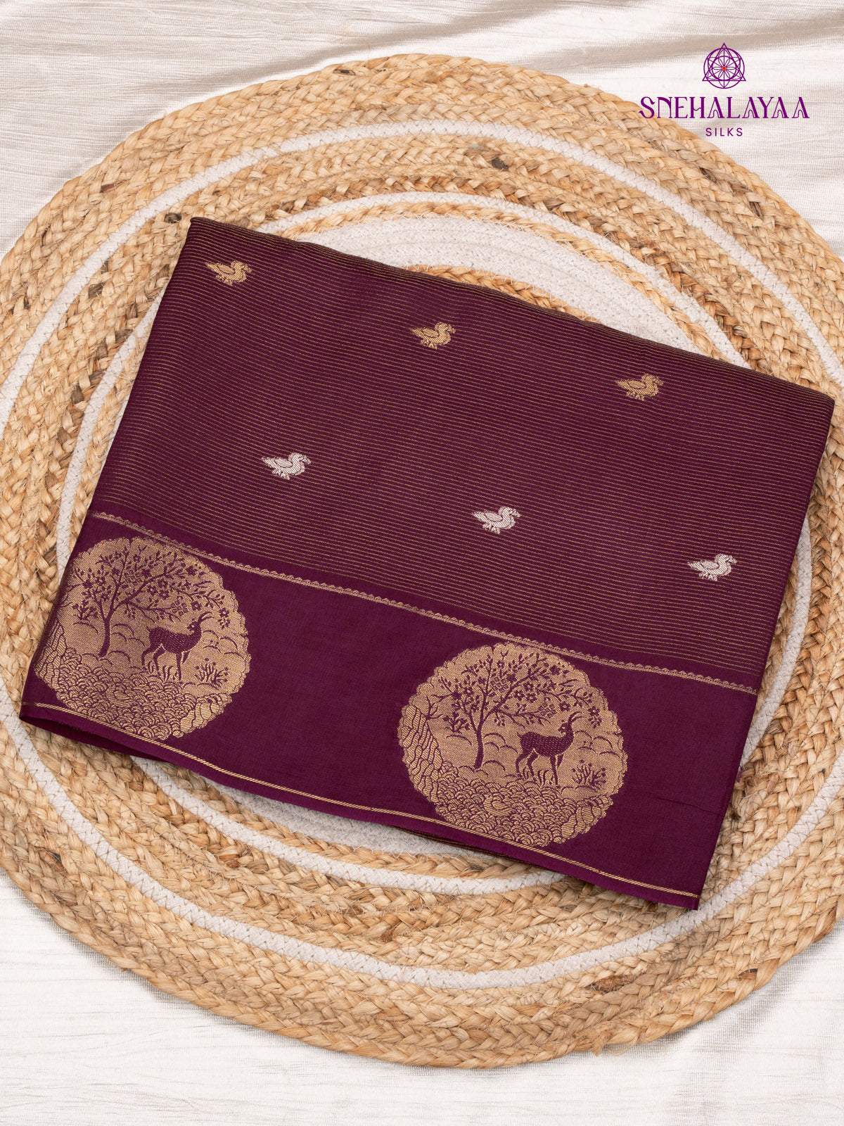 Burgundy Dola Silk Saree