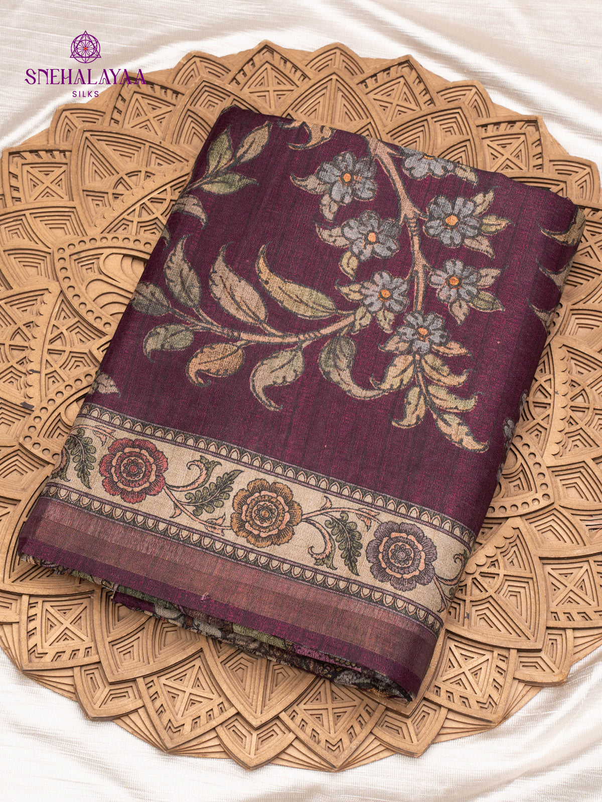 Grape Tussar Saree