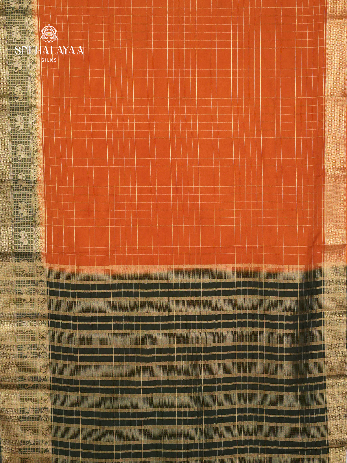 Orange Mysore Silk Saree