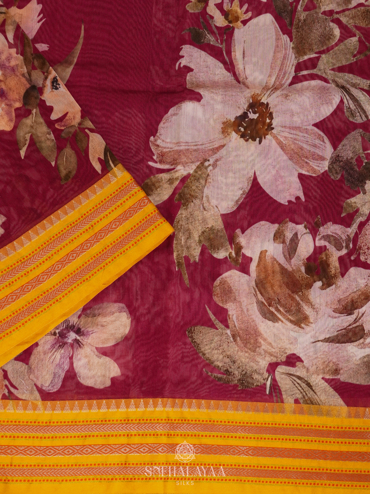 Maroon Chanderi Saree