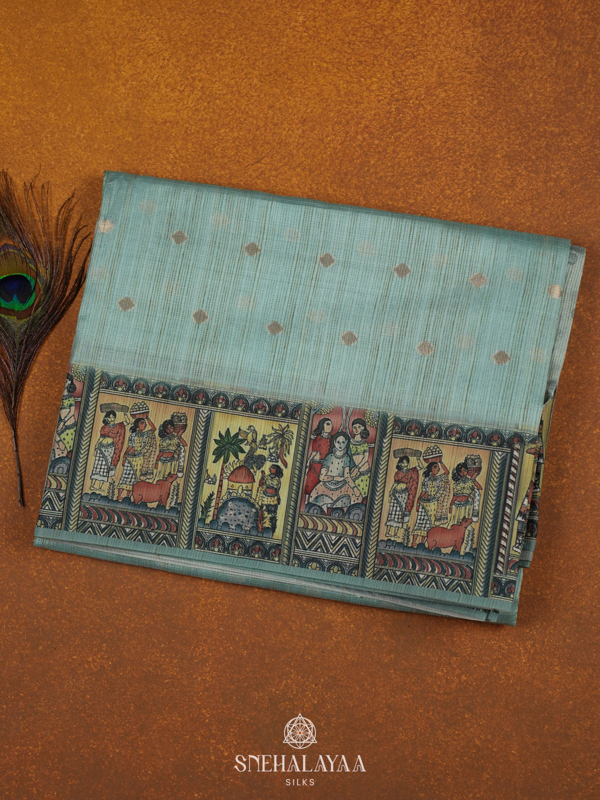 Sky Blue Kota Tussar Saree