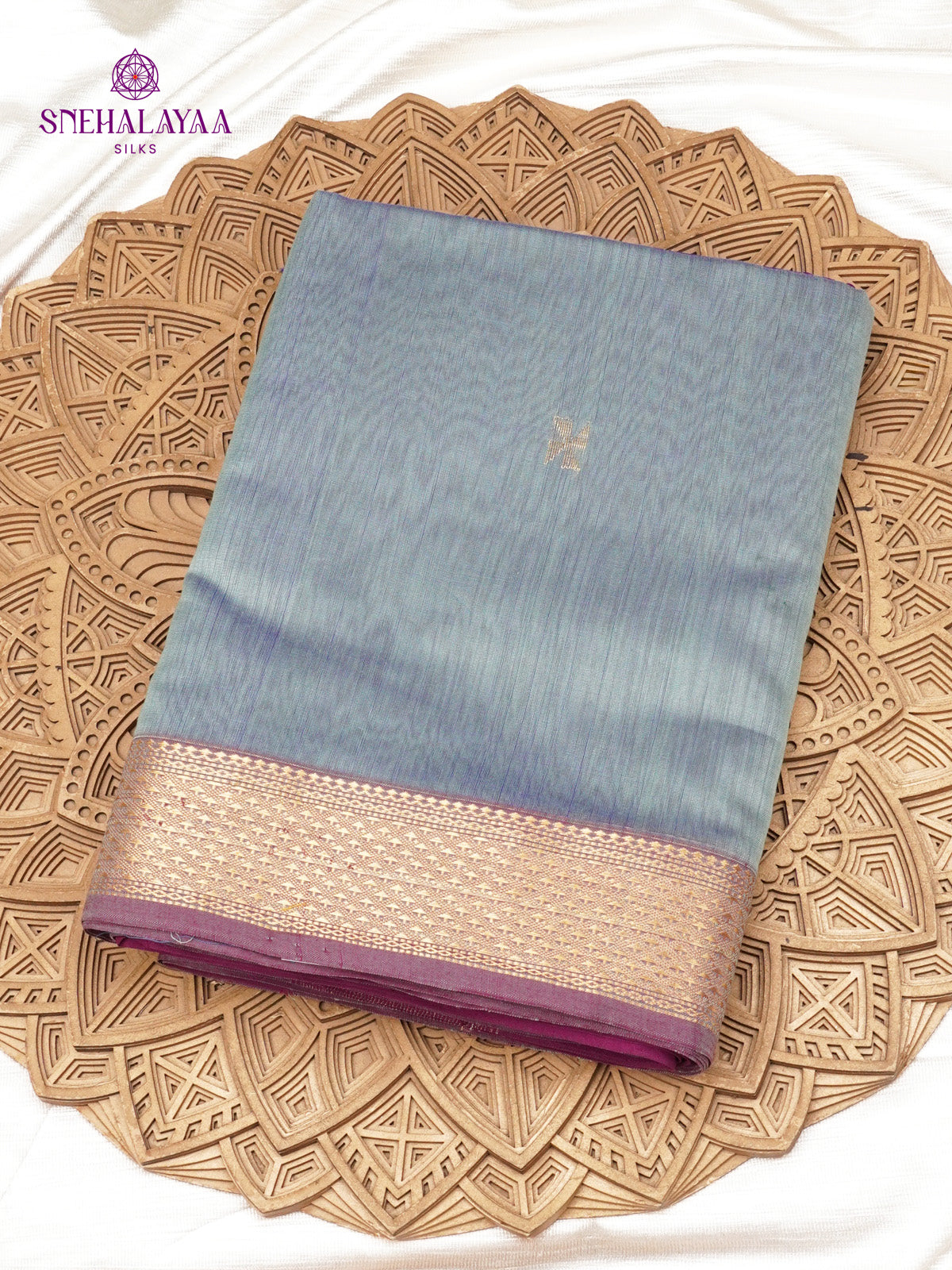 Grey Maheshwari Silk Cotton Saree