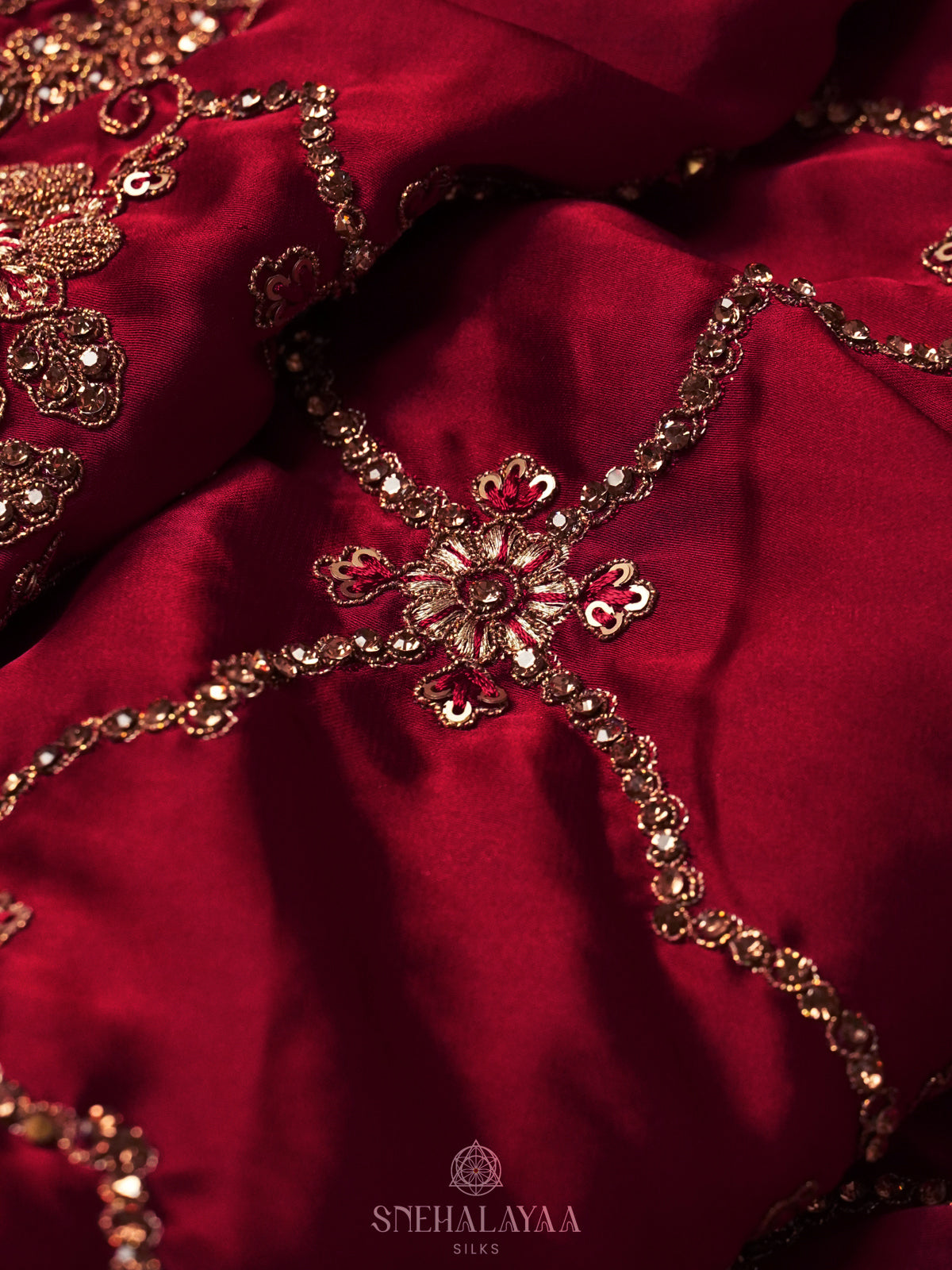 Maroon Designer Saree