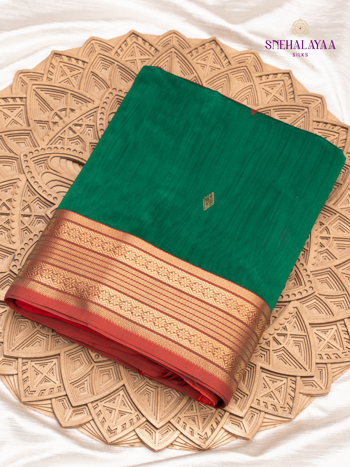 Green Maheshwari Silk Cotton Saree