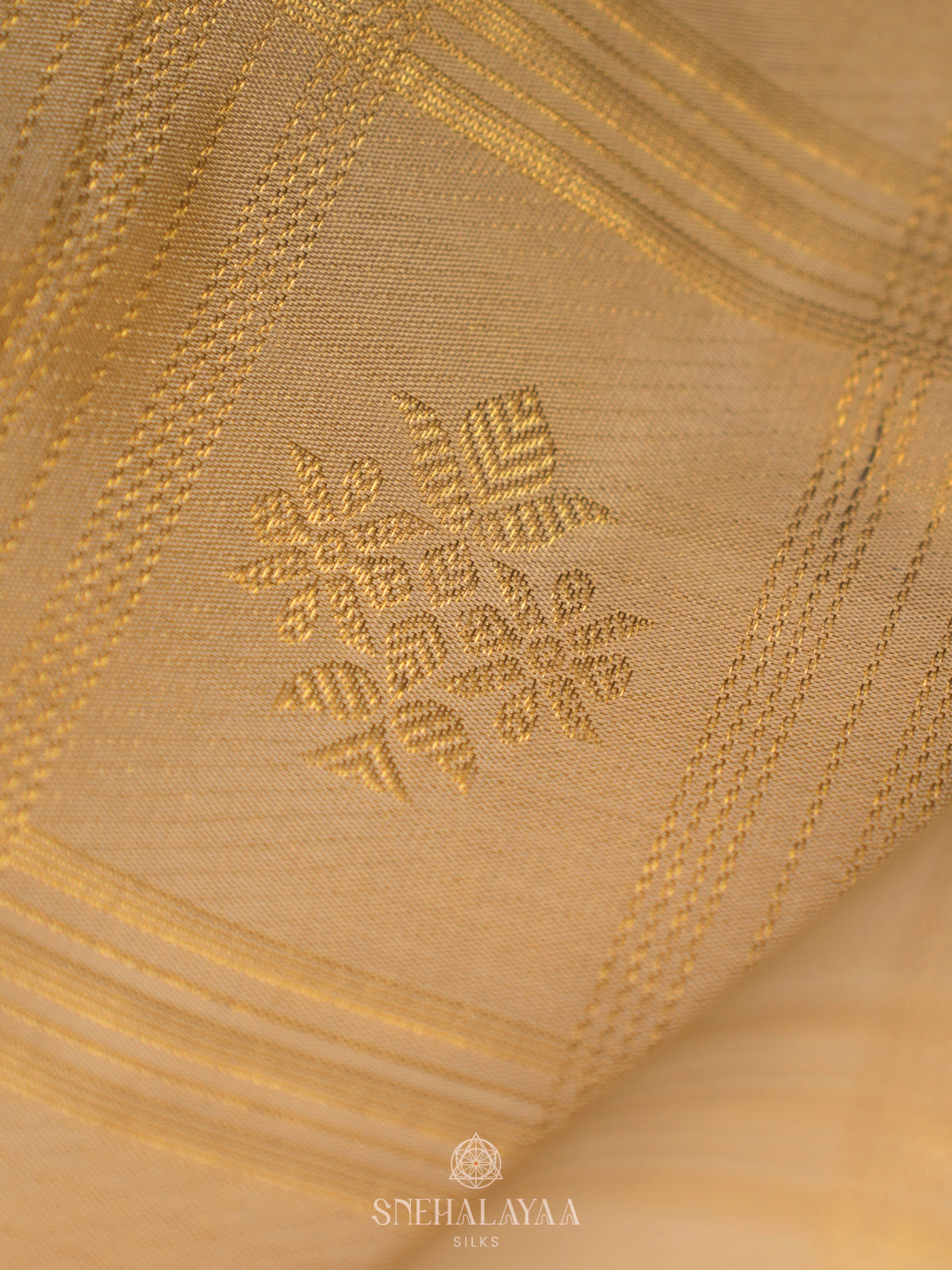 Beige Kanjivaram Silk Saree