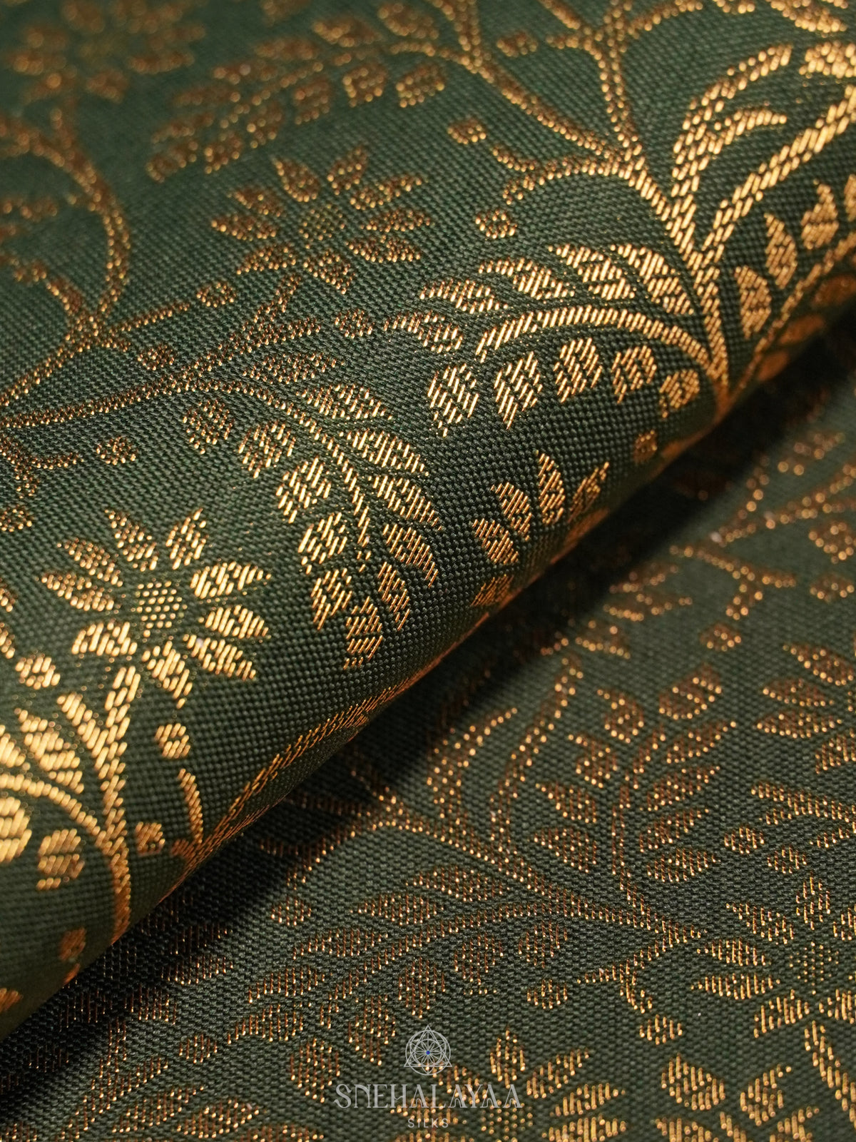 Forest Green Art Silk Saree
