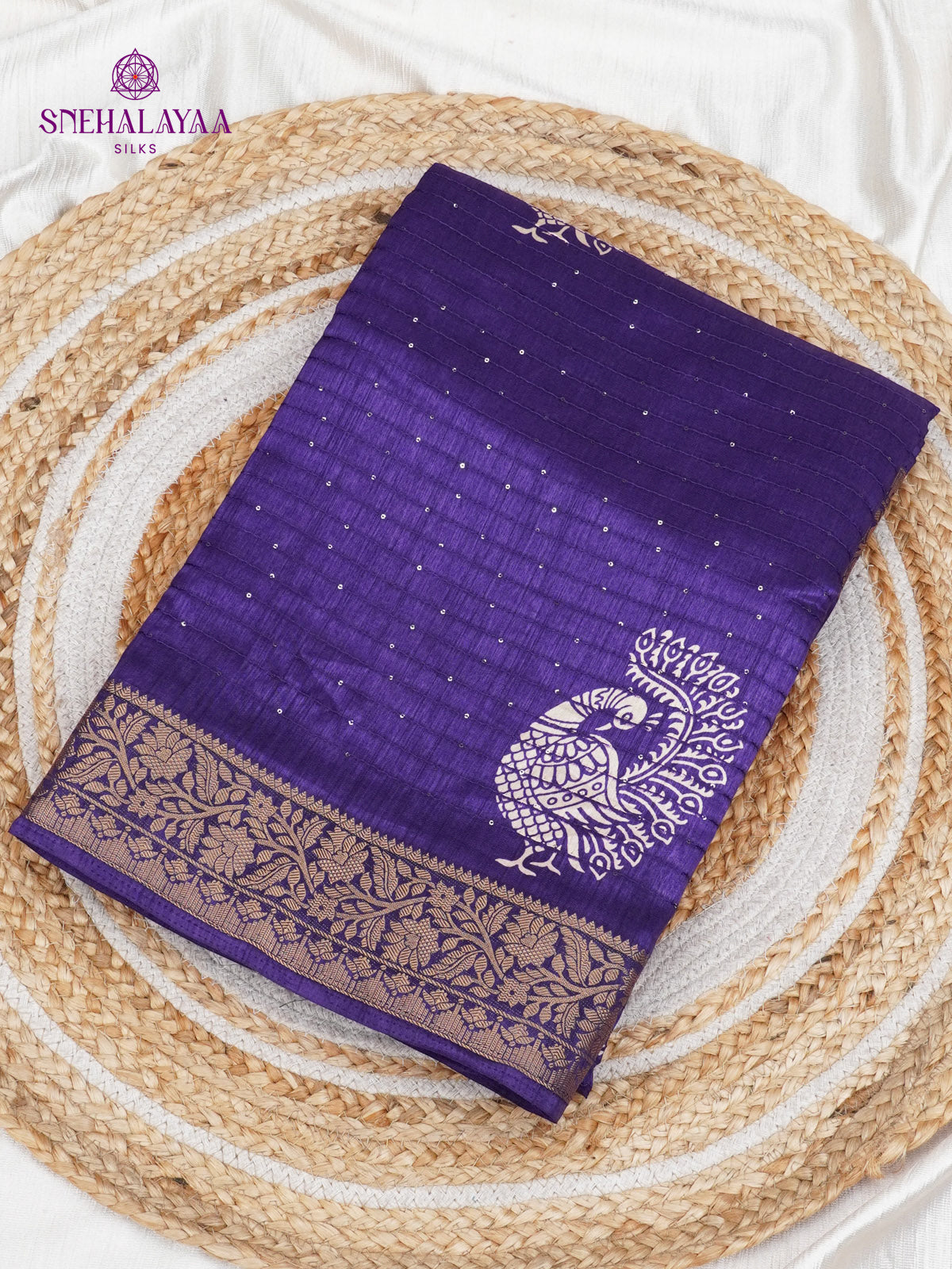 Purple Dola Silk Saree