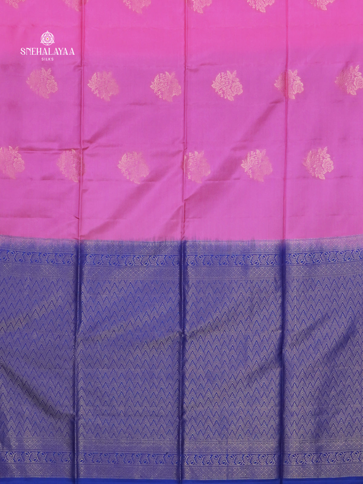 Pink Borderless Kanjivaram Soft Silk Saree