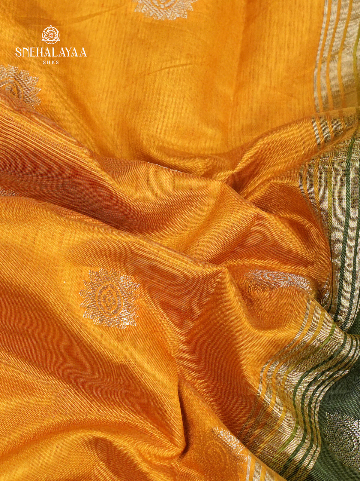 Mango Yellow Raw Silk Saree