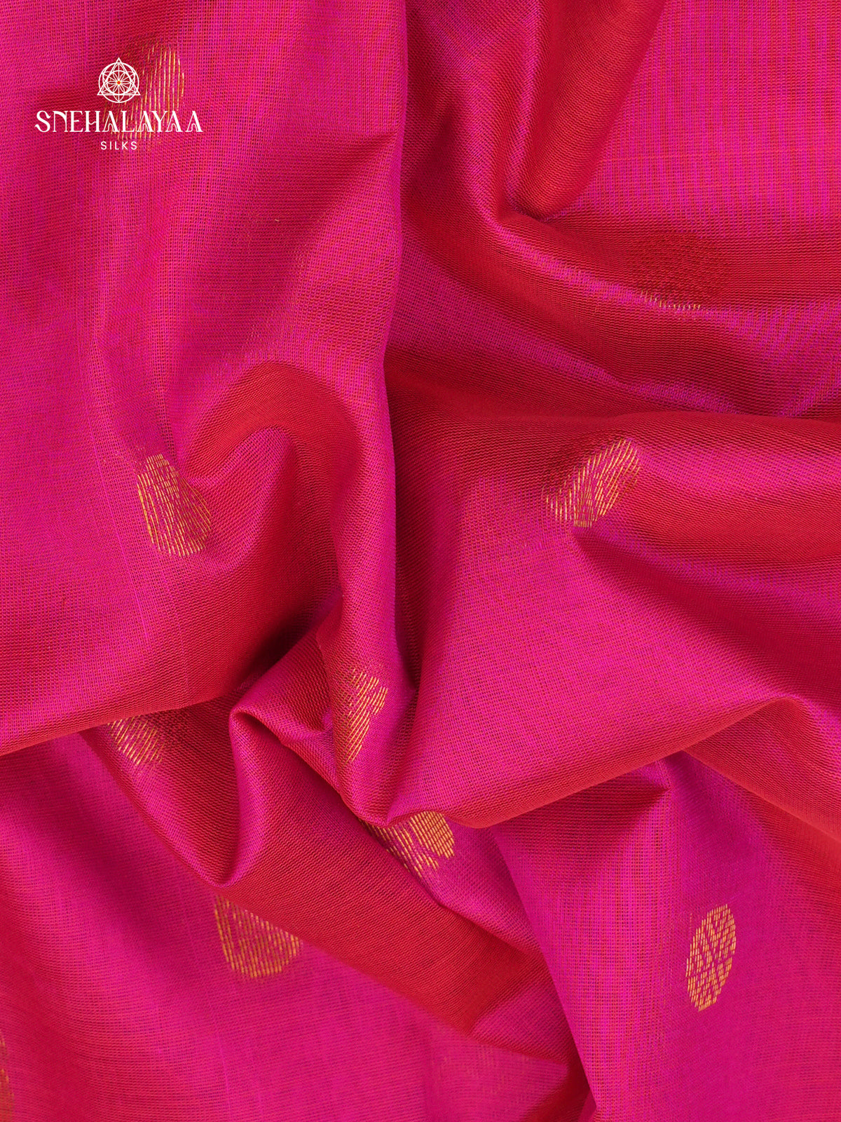 Bright Pink Kuppadam Silk Cotton Saree with Purple Zari Border