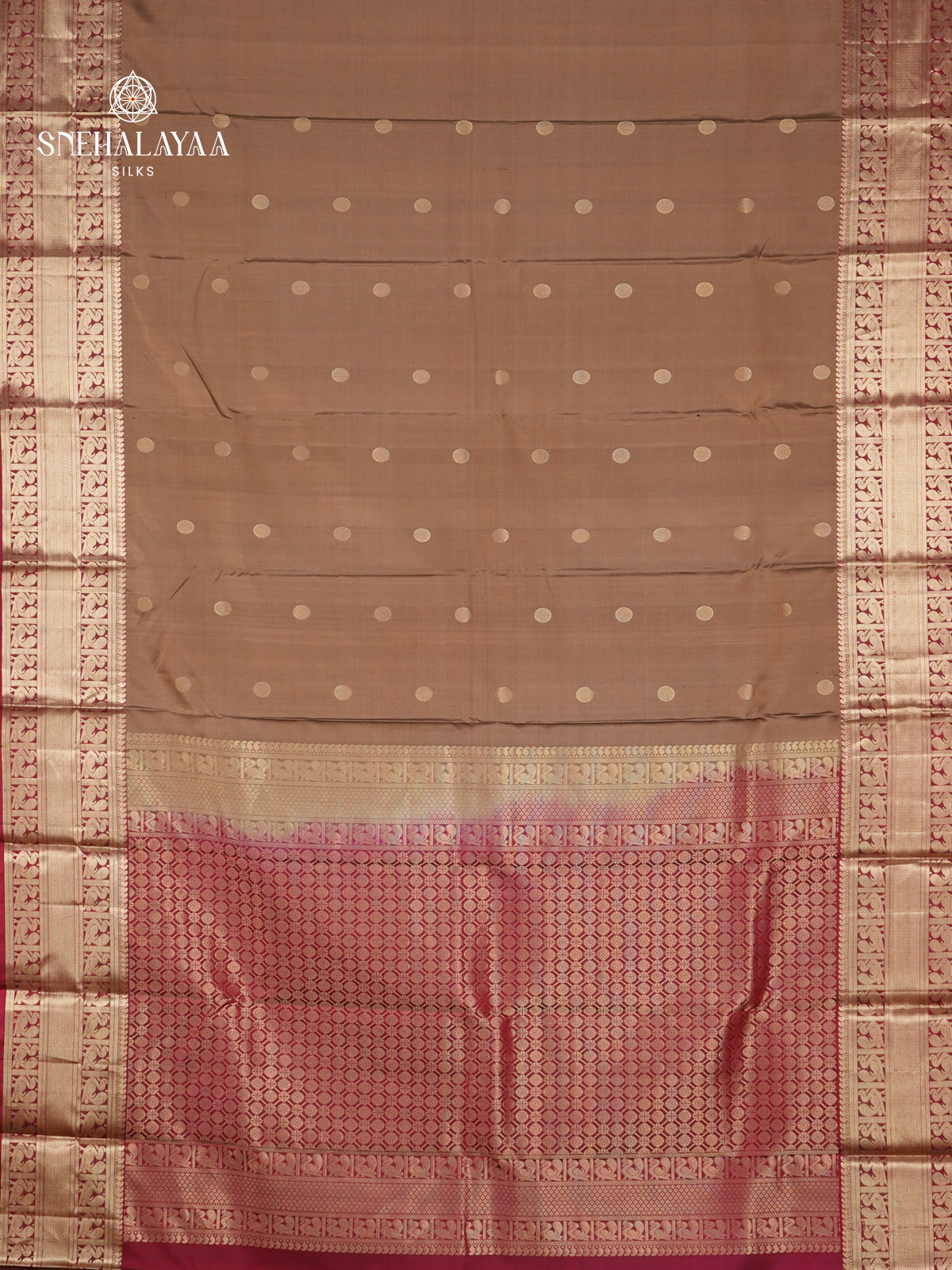 Brown Kanjivaram Silk Saree