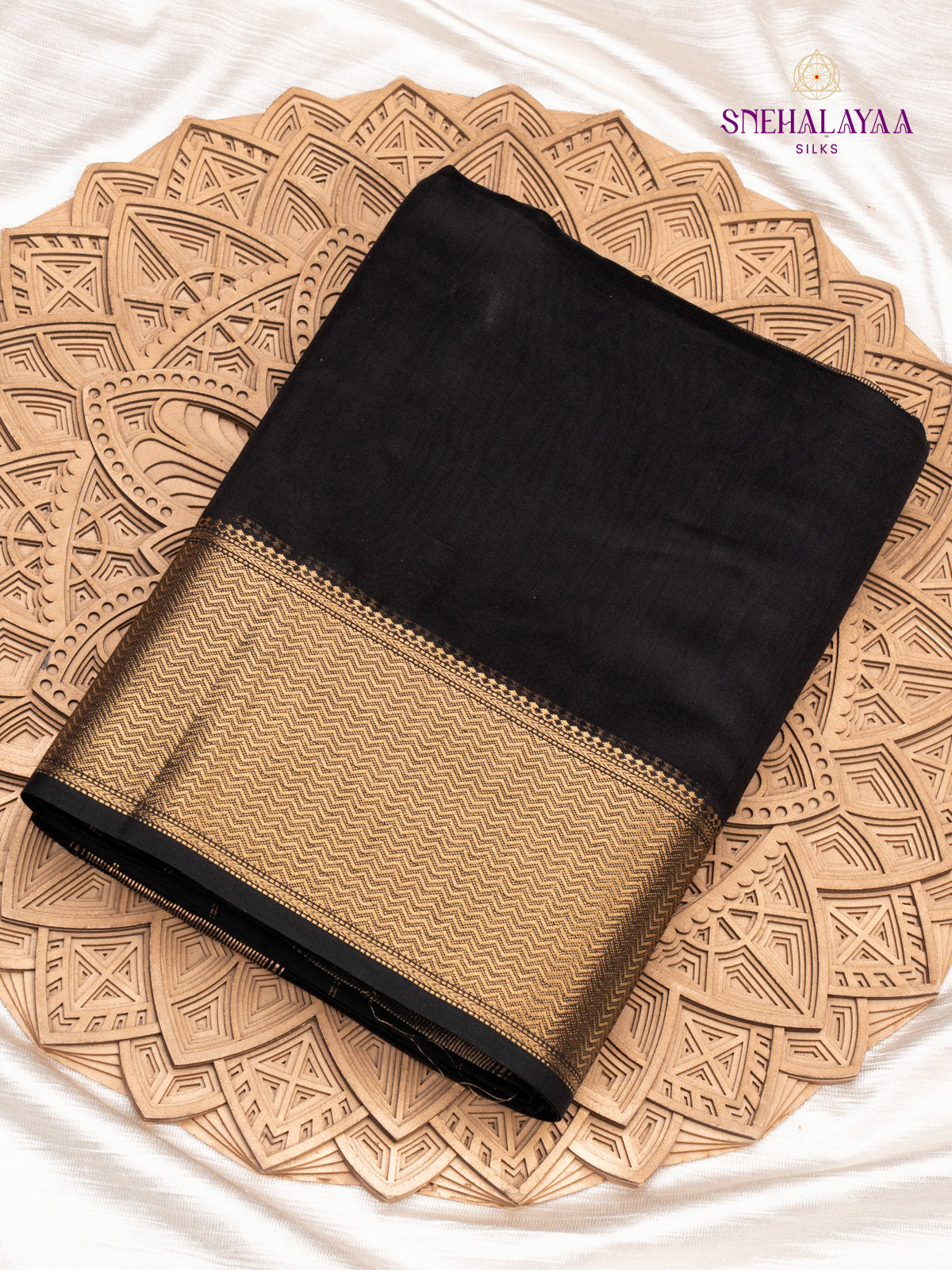 Black Maheshwari Silk Cotton Saree