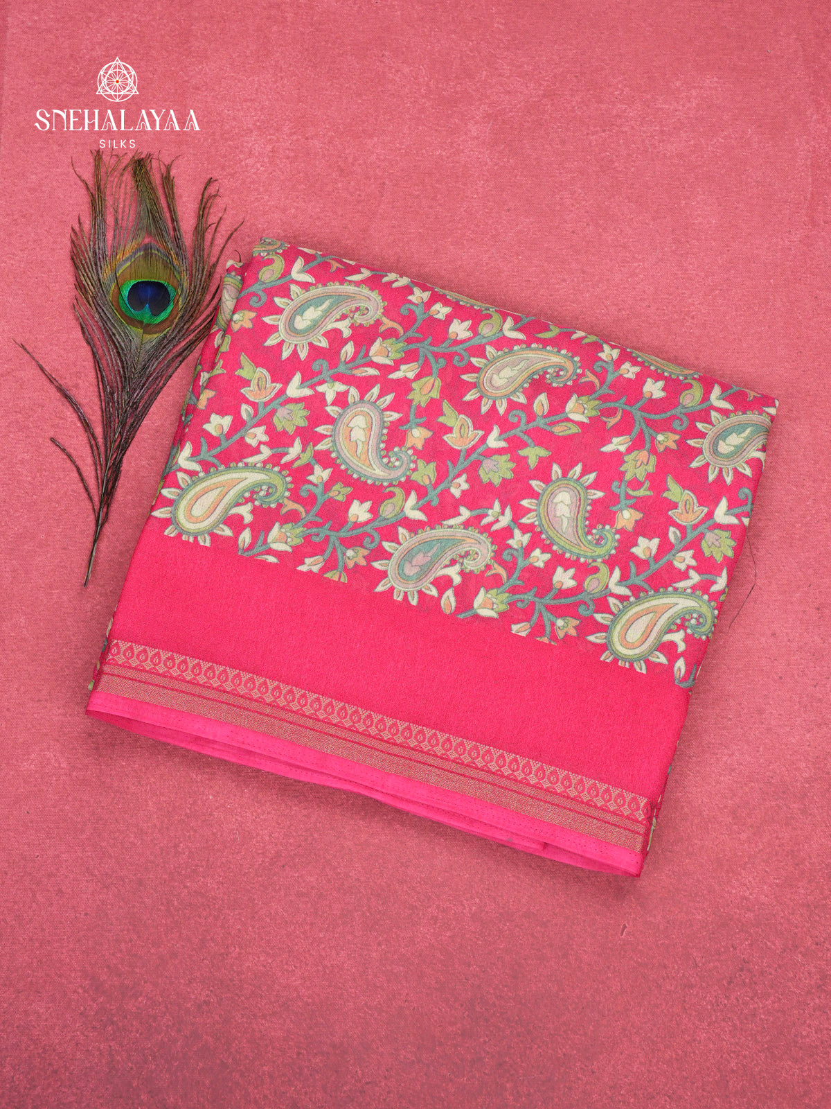 Rani Pink Chiffon Saree