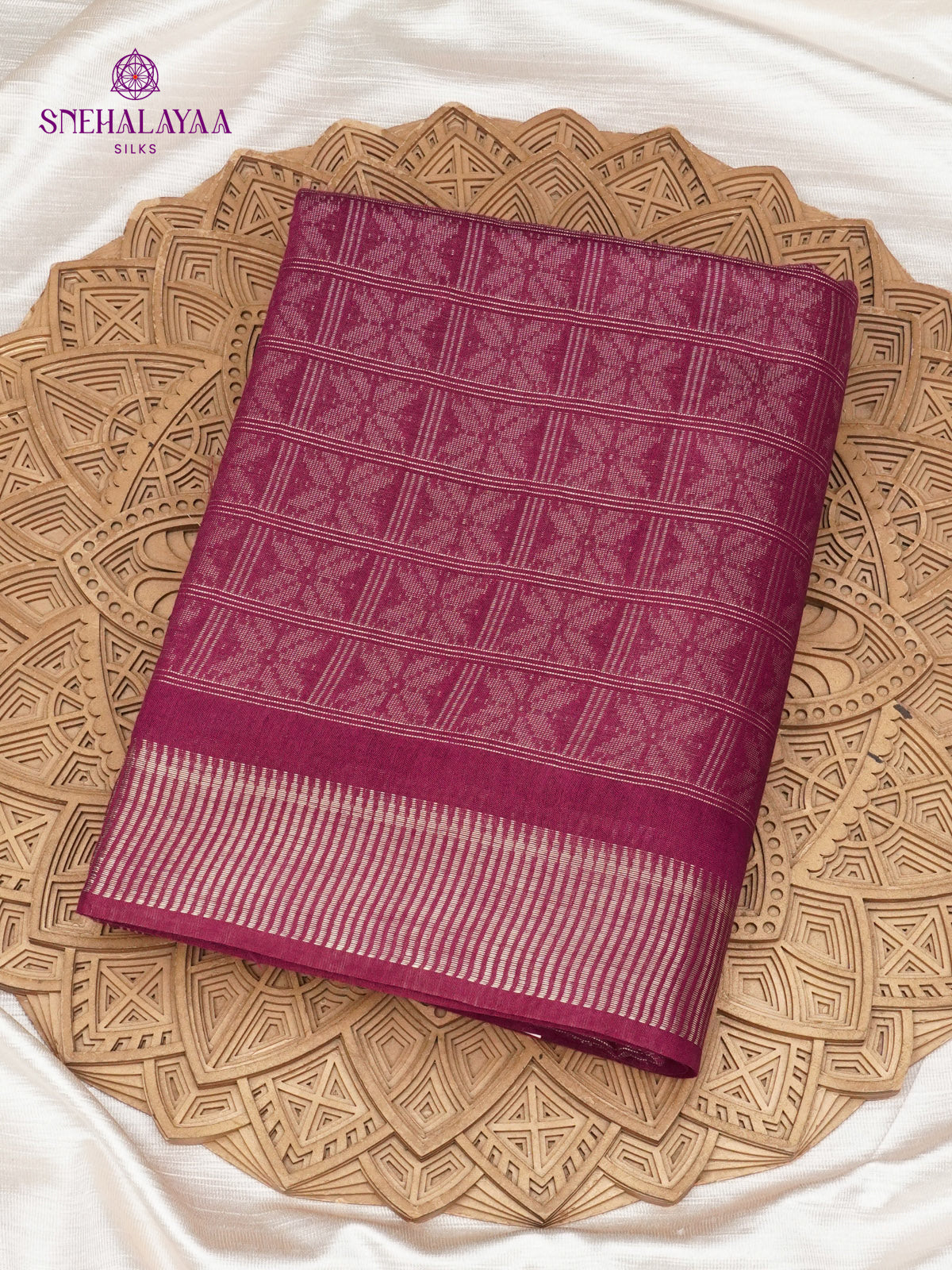 Magenta Bamboo Silk Saree