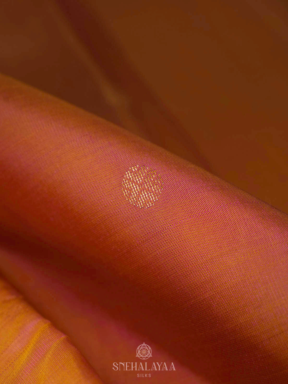 Golden Orange Kanjivaram Silk Saree