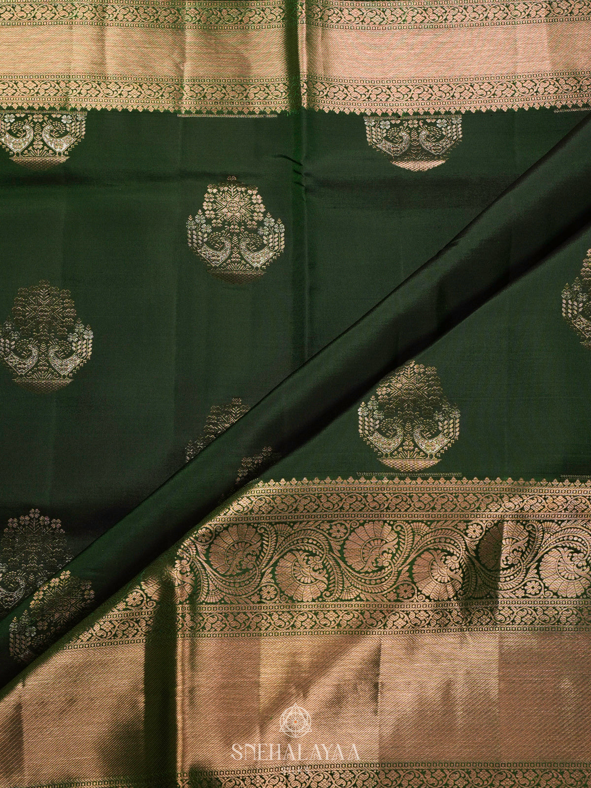 Emerald Green Kanjivaram Silk Saree