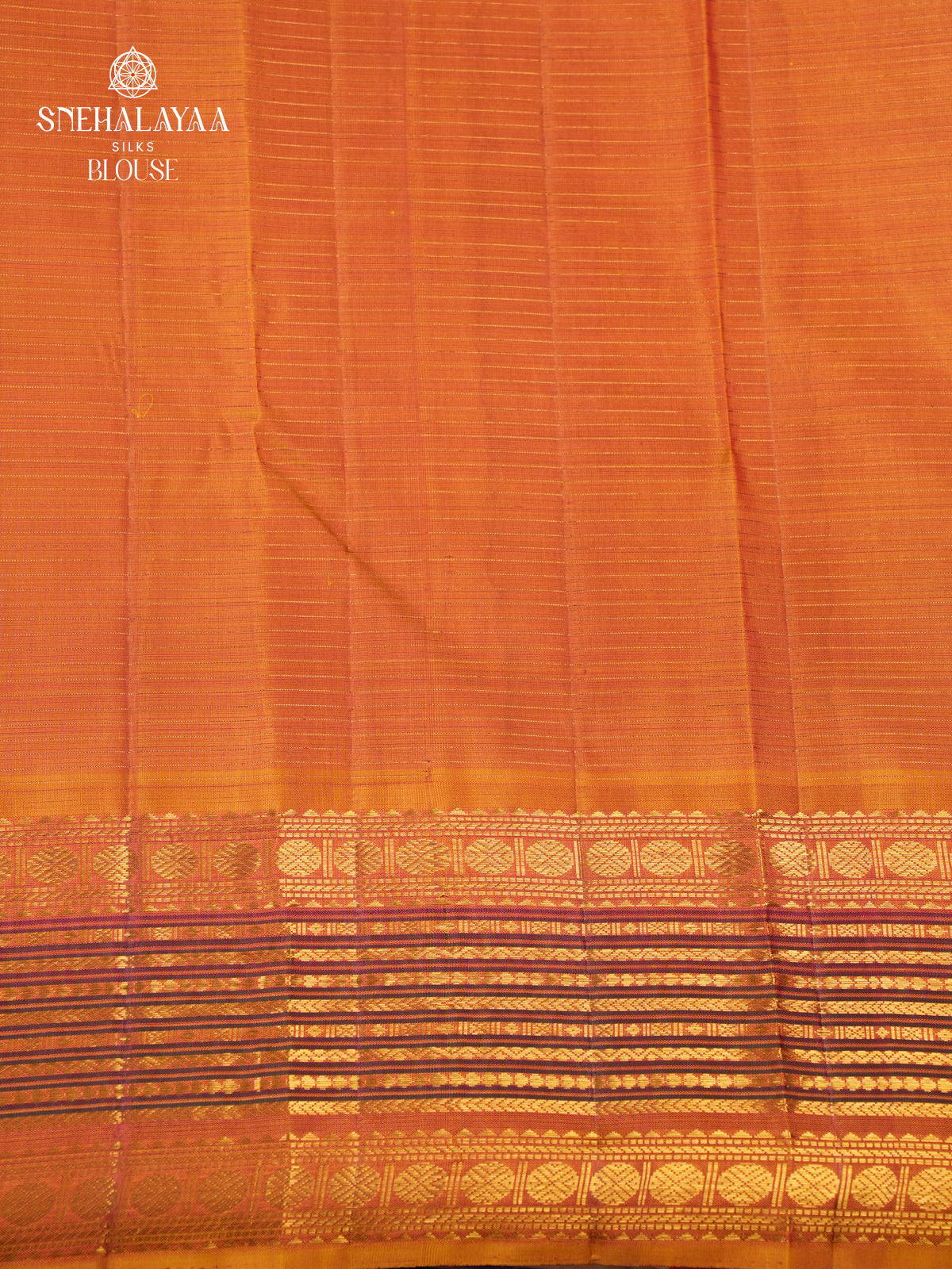 Rust Orange Kanjivaram Silk Saree