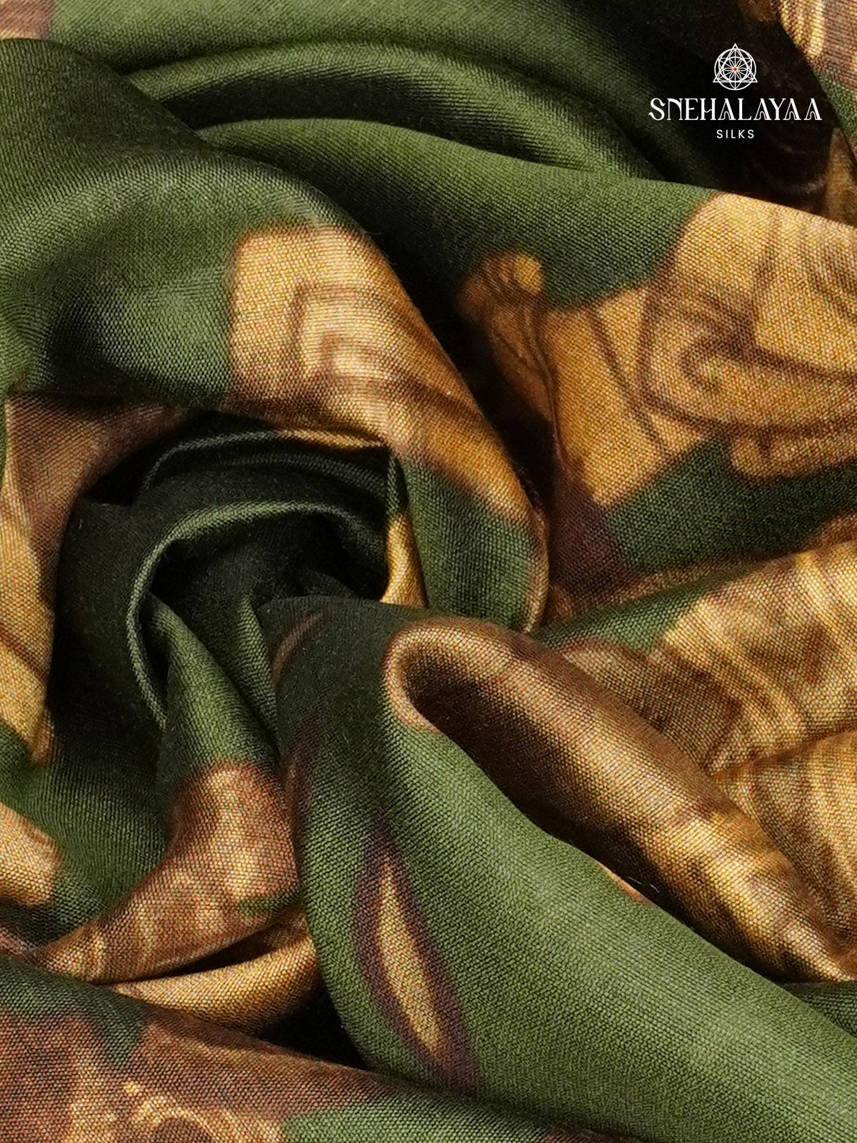 Green Chiniya Silk Saree