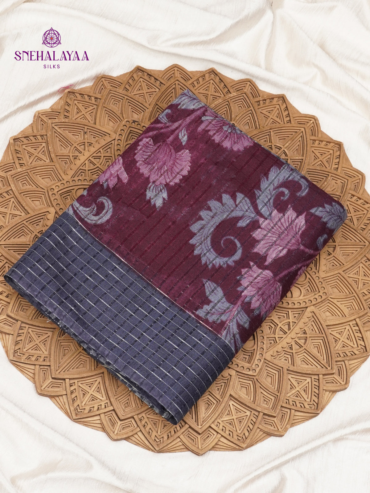 Magenta Bamboo Silk Saree