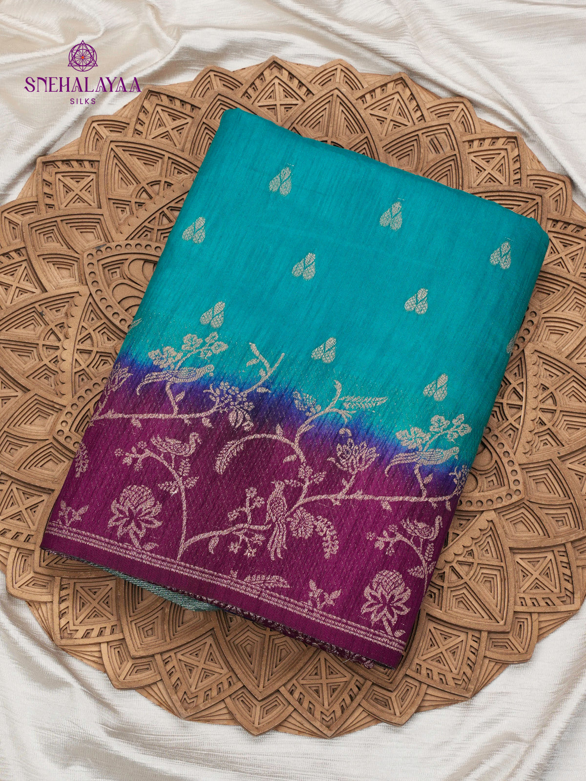 Blue Banaras Dola Silk Saree
